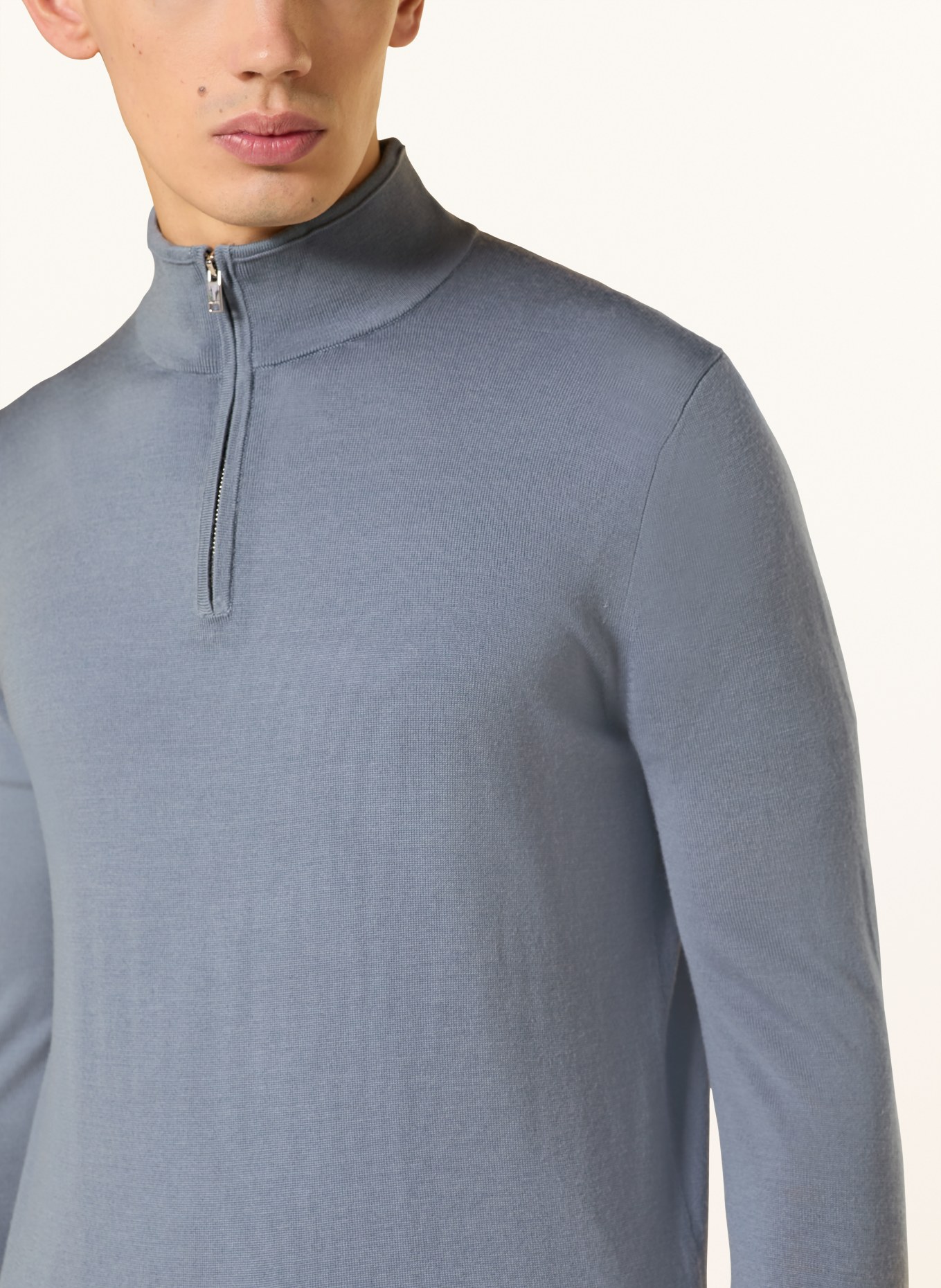 REISS BLACKHALL merino wool sweater: BLUE GRAY