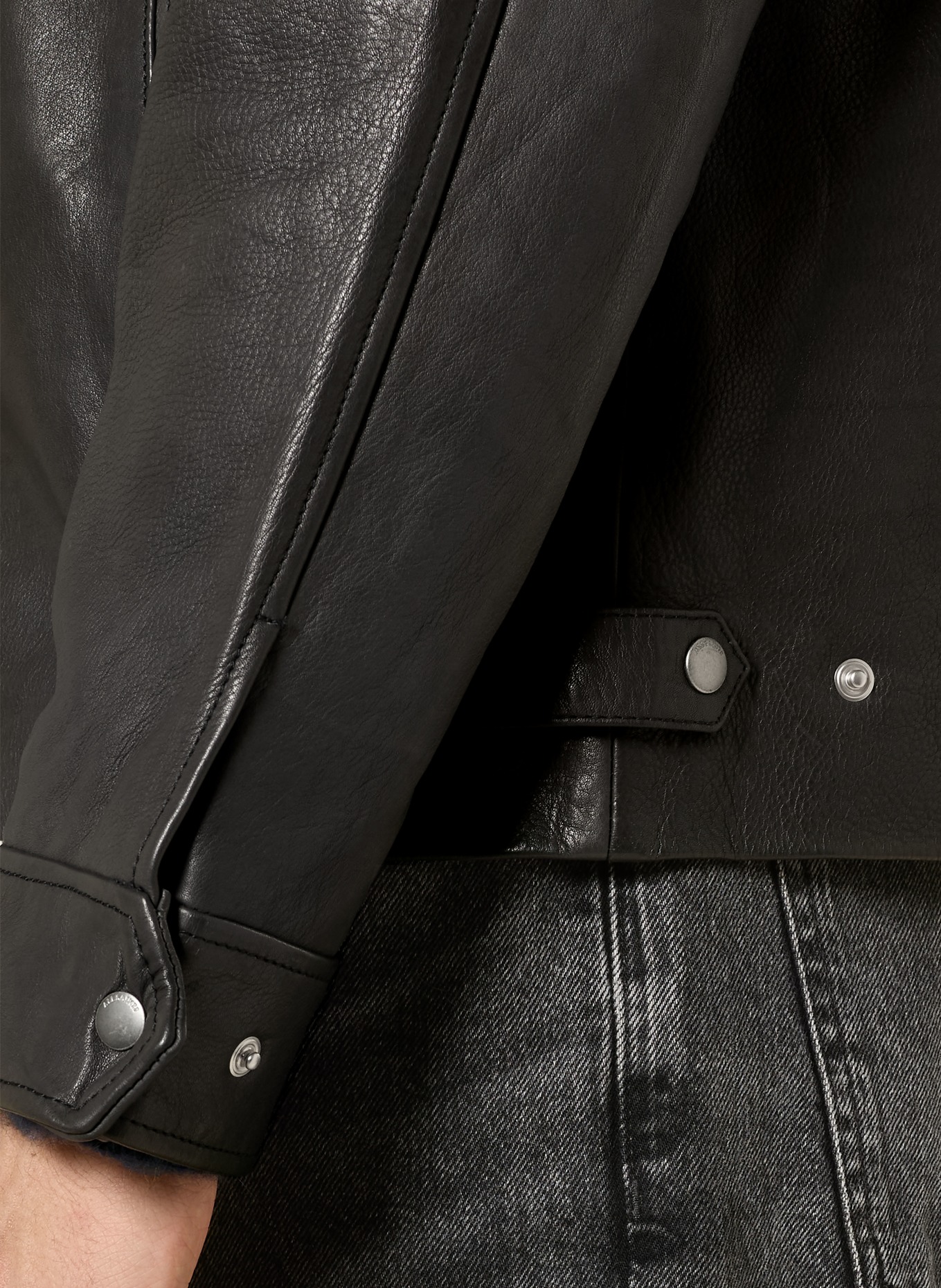 ALLSAINTS Lederjacke GARRISON: SCHWARZ