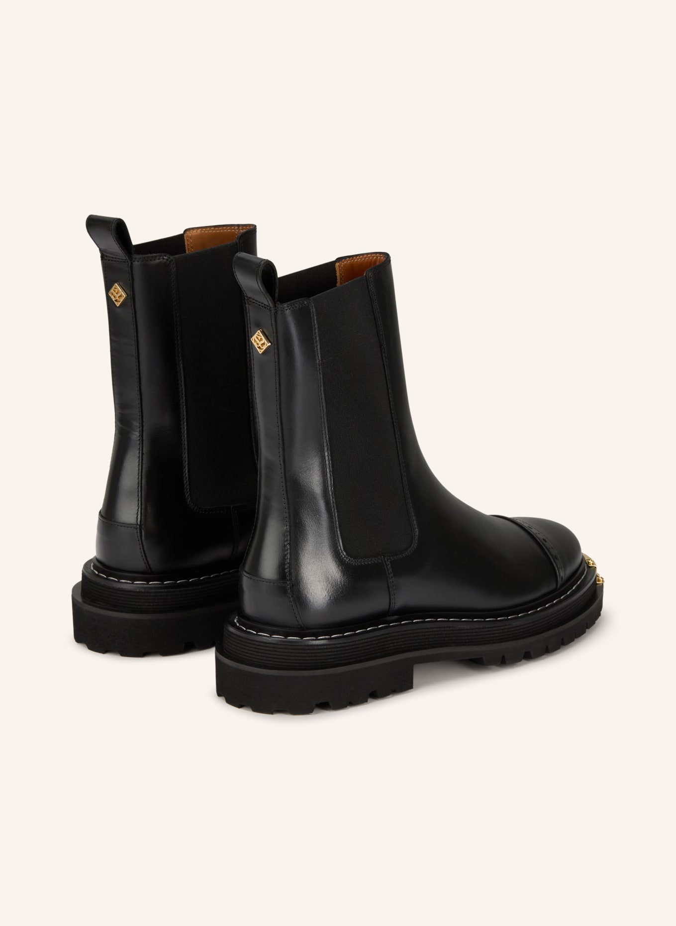 SANDRO Chelsea-Boots mit Nieten: SCHWARZ