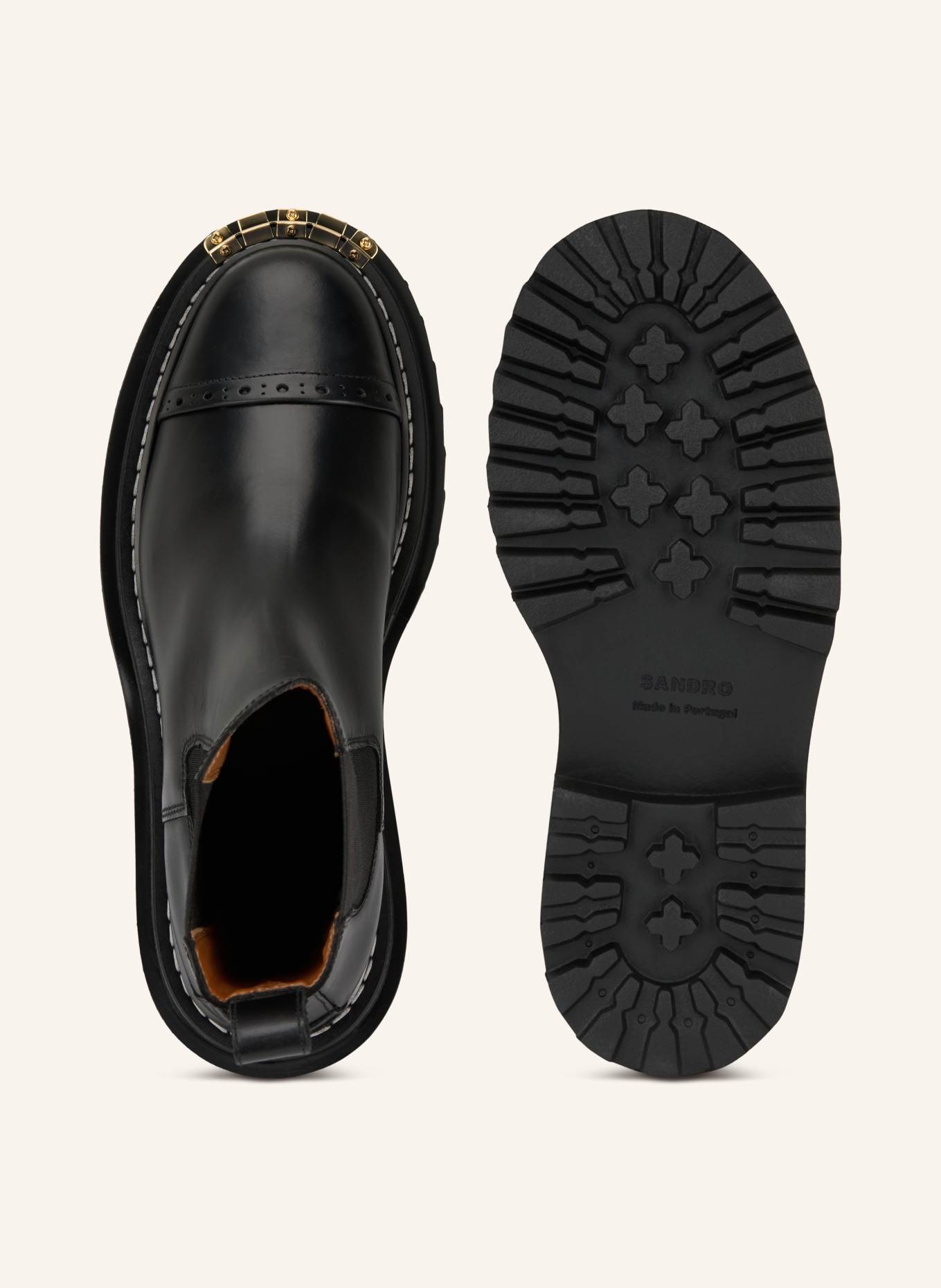 SANDRO Chelsea-Boots mit Nieten: SCHWARZ