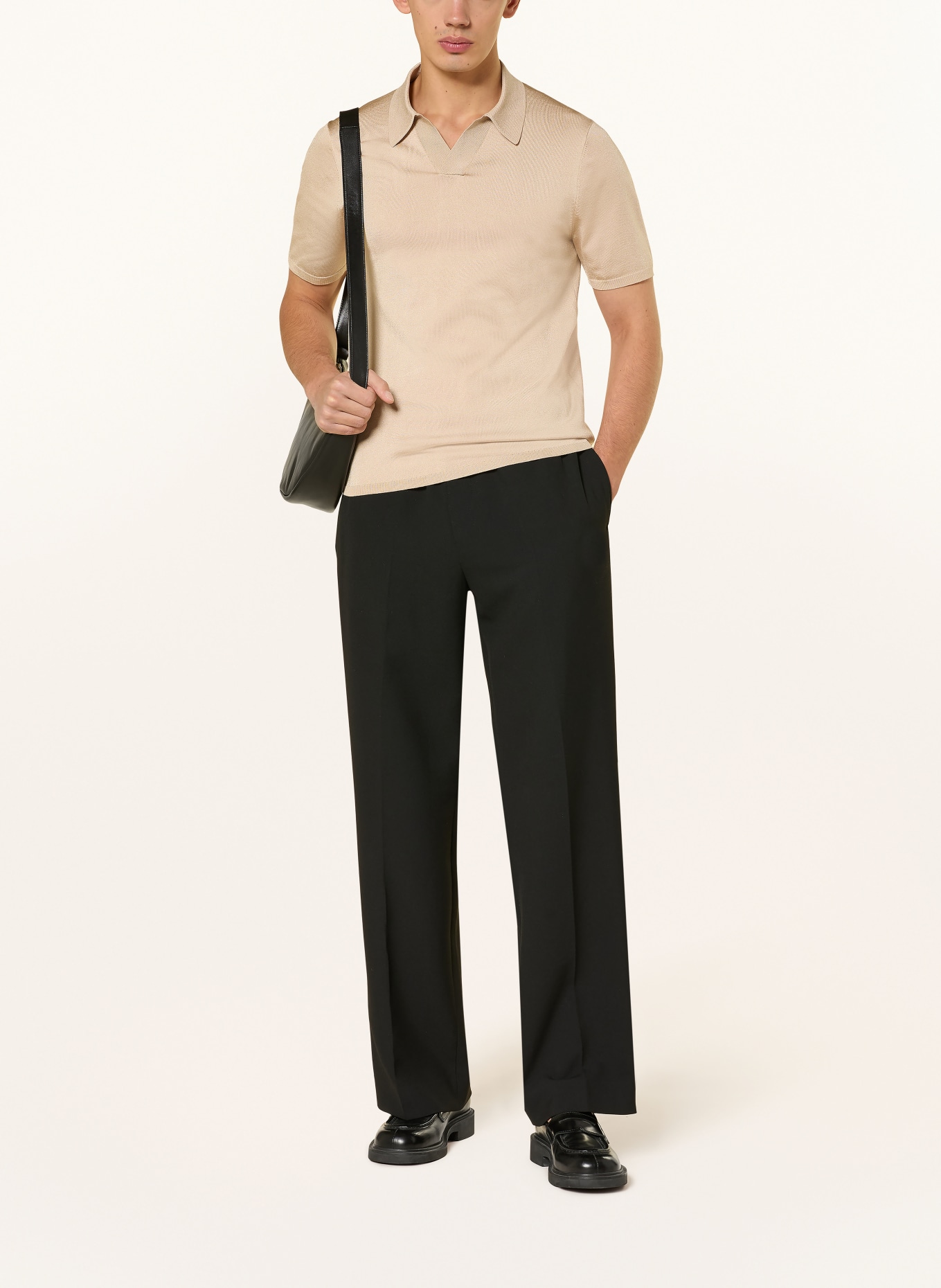 SANDRO Dzianinowa koszulka polo: BEŻOWY