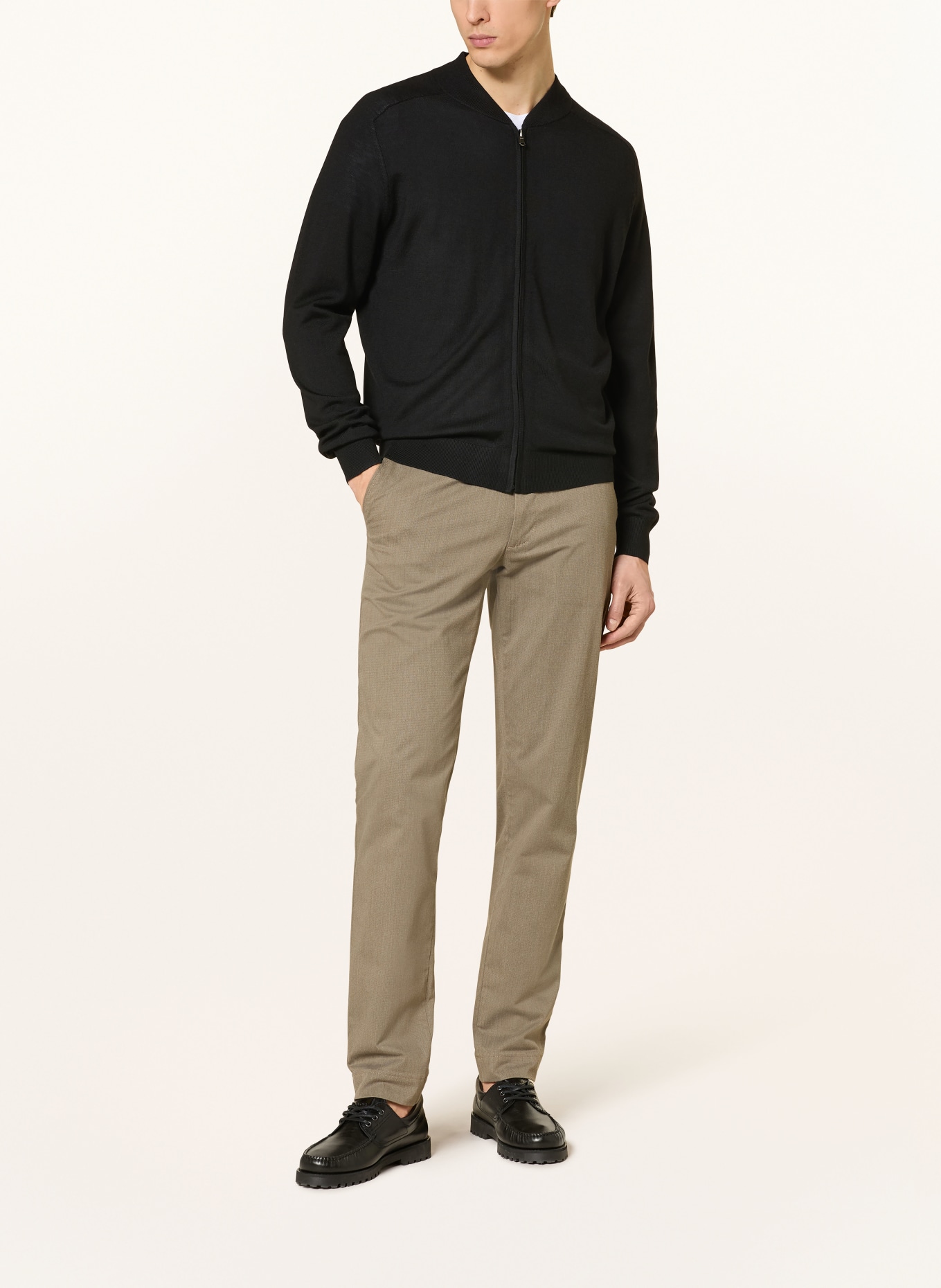 STROKESMAN'S Merino wool cardigan: BLACK