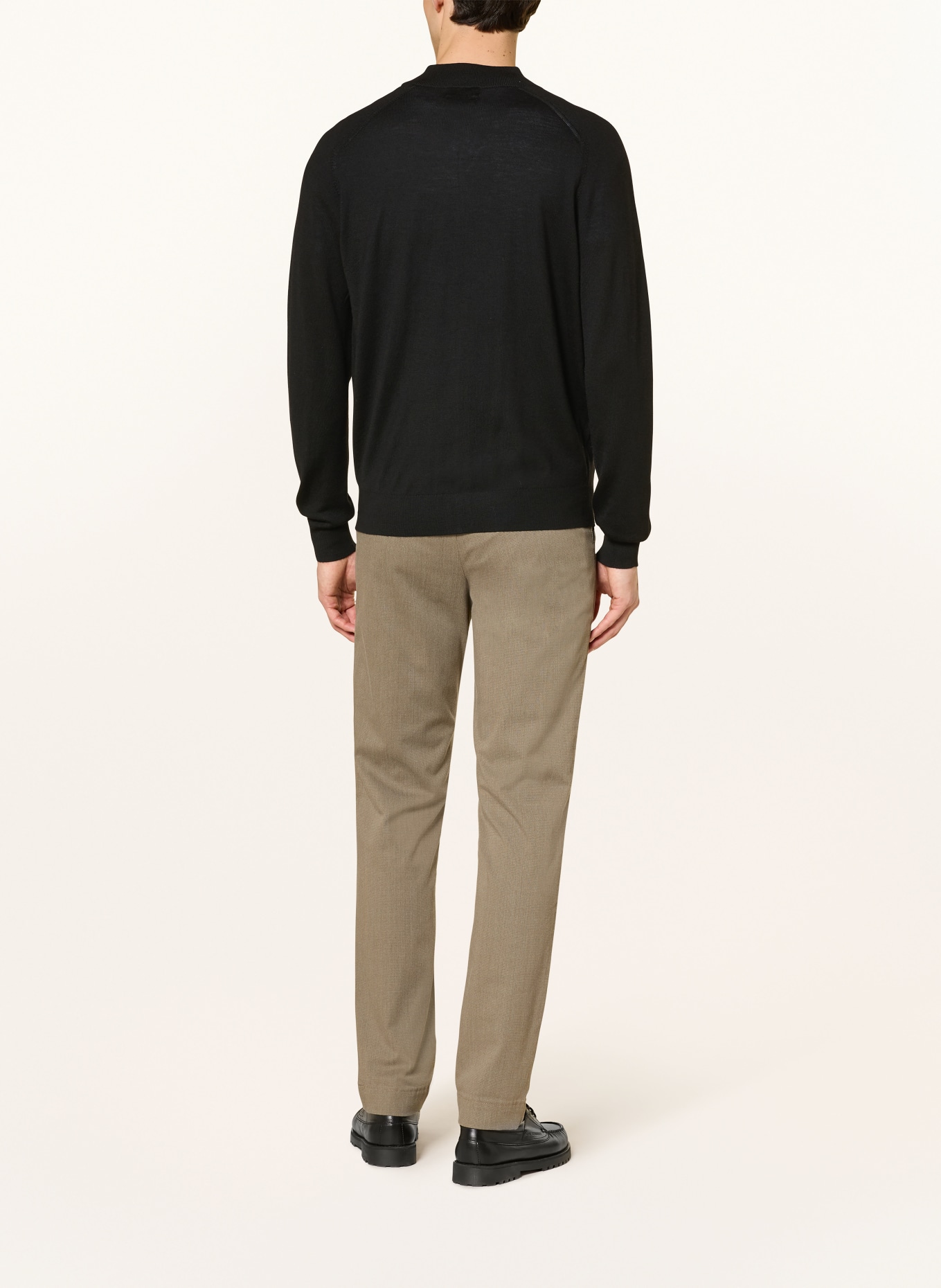 STROKESMAN'S Merino wool cardigan: BLACK