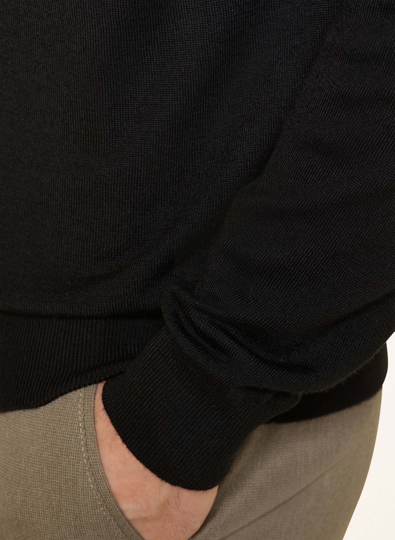 STROKESMAN'S Merino wool cardigan: BLACK