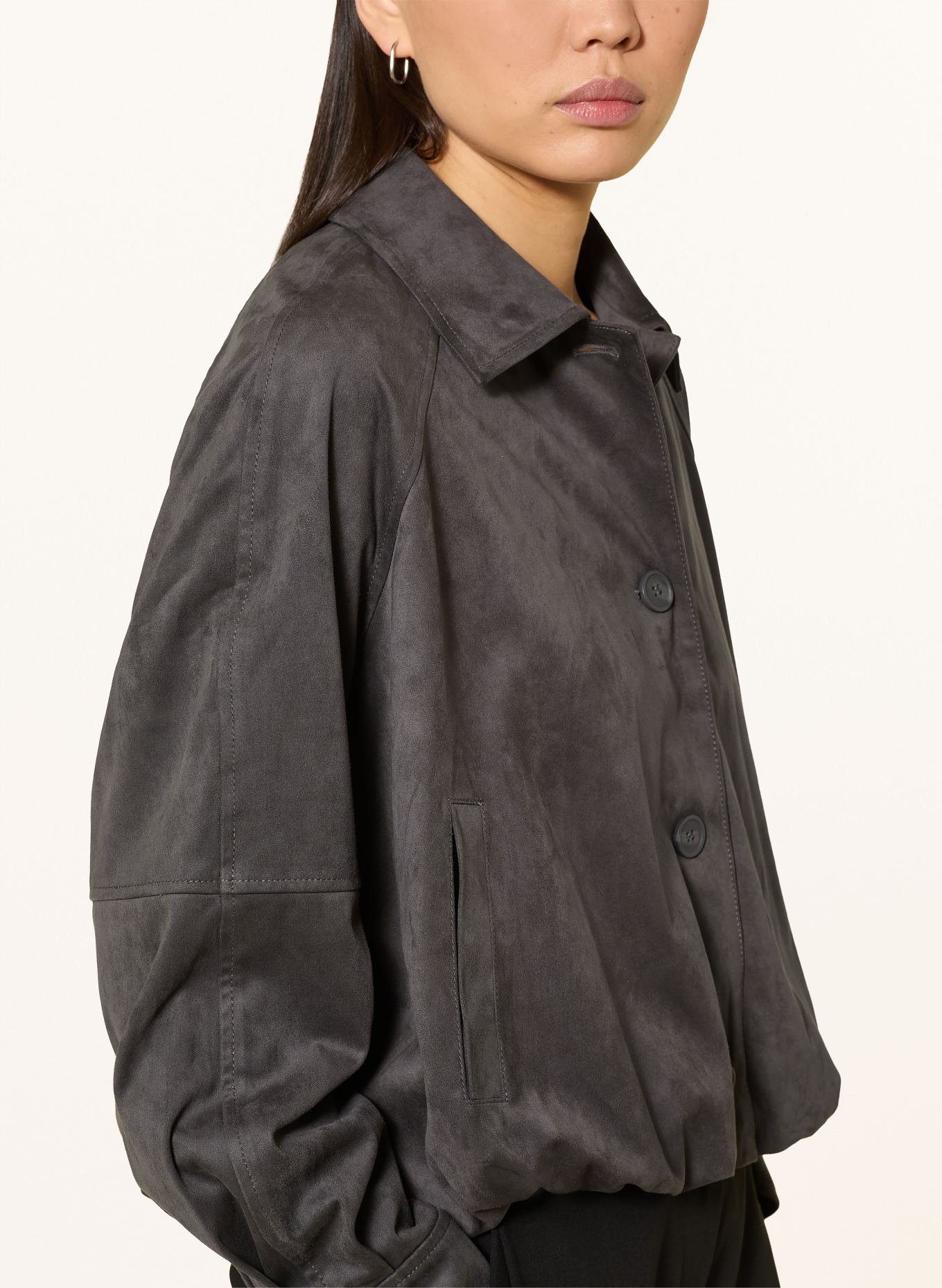 someday NAYOMI leather-look blouson jacket: DARK GRAY