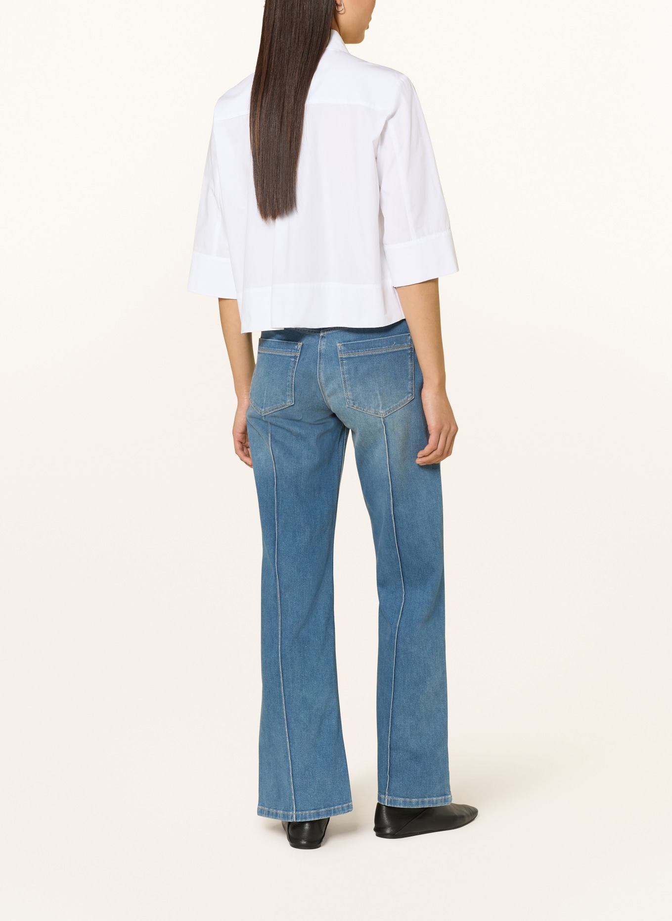 someday ZARBA BOLD shirt blouse with 3/4 sleeves: WHITE