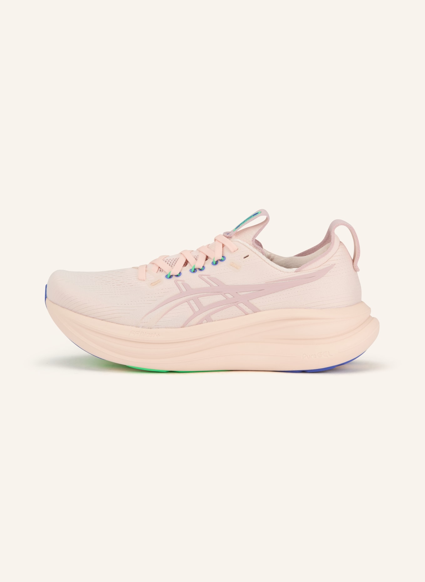 ASICS Chaussures de course GEL-NIMBUS 28: ROSE CLAIR / VIEUX ROSE / BLEU