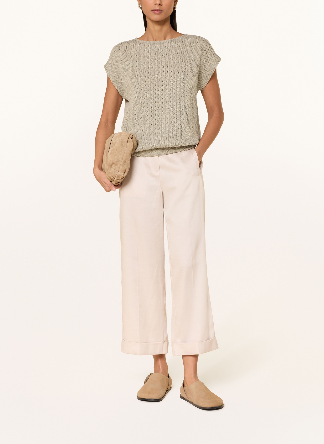 OPUS Sweter z dzianiny SOFRANO: KHAKI