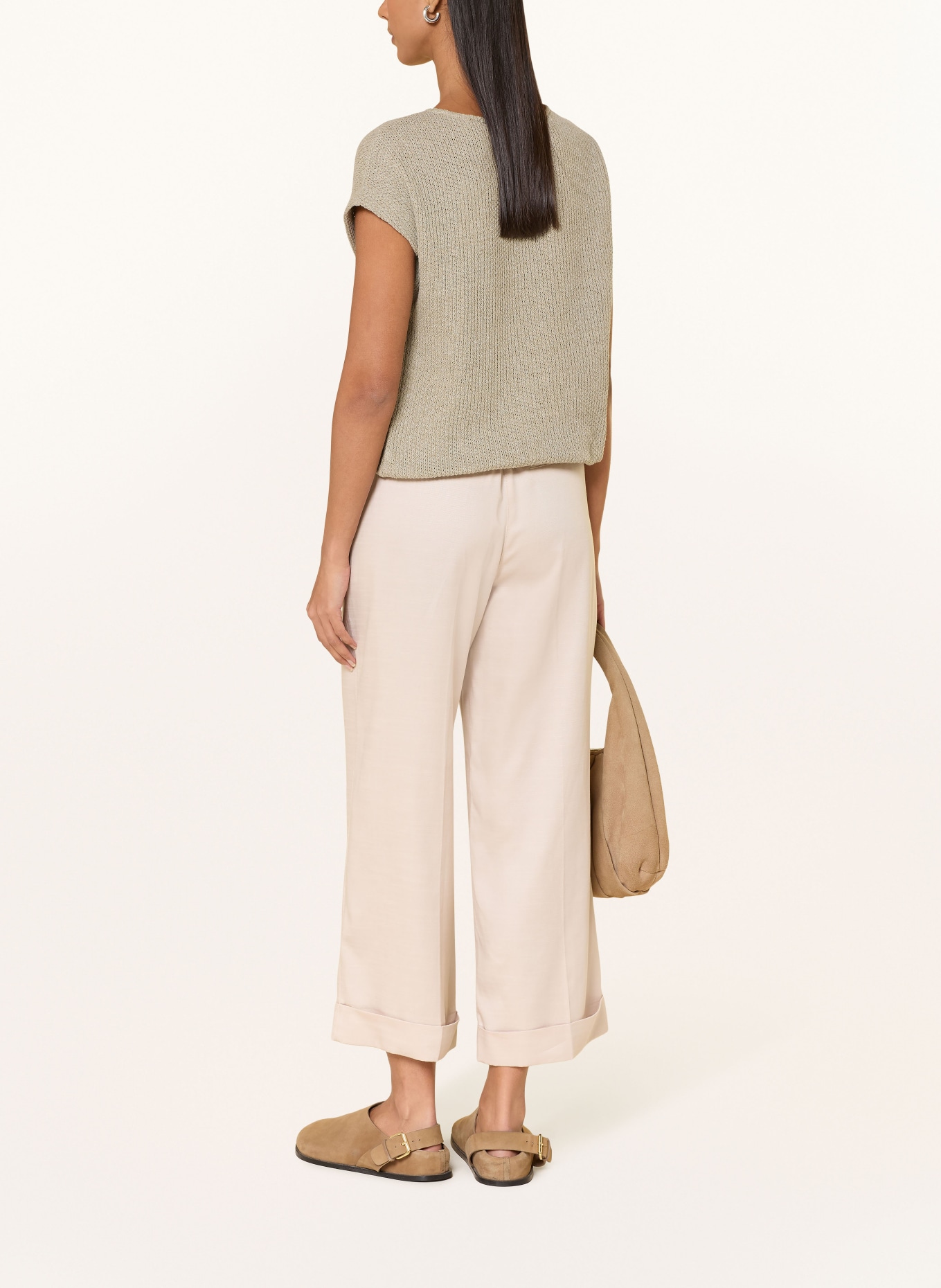 OPUS Sweter z dzianiny SOFRANO: KHAKI