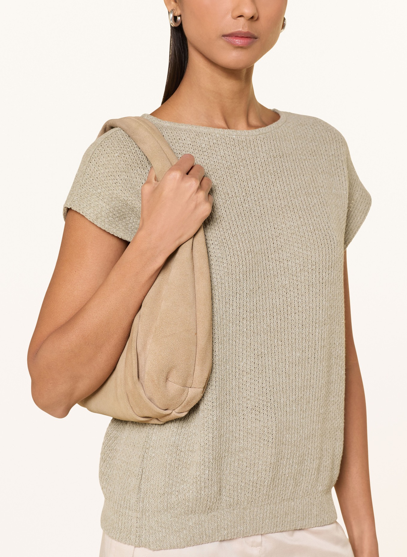 OPUS Sweter z dzianiny SOFRANO: KHAKI