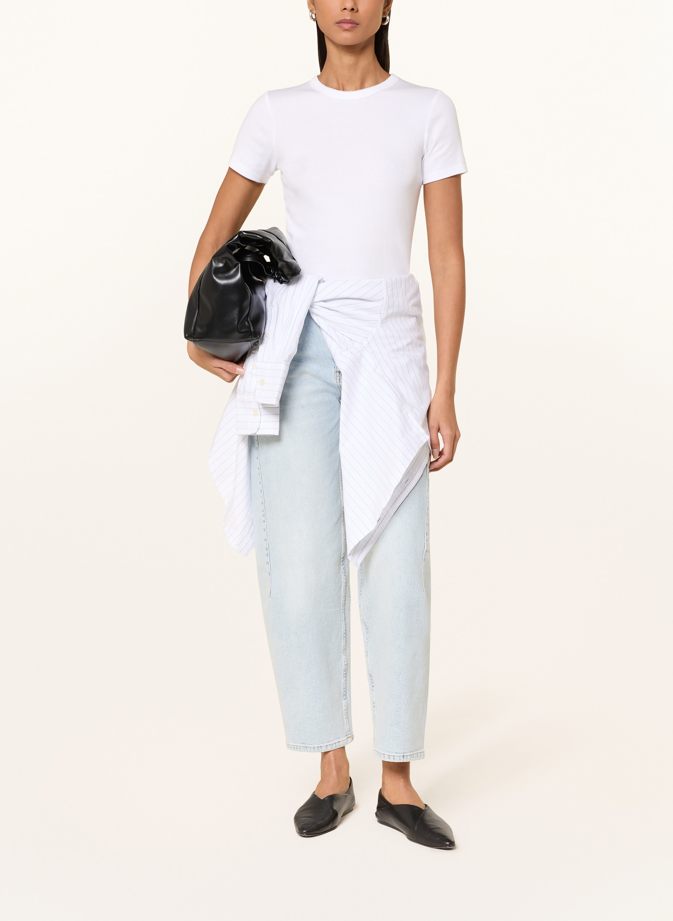 OPUS Koszulka SAMUNA SCALLOP: BIAŁY