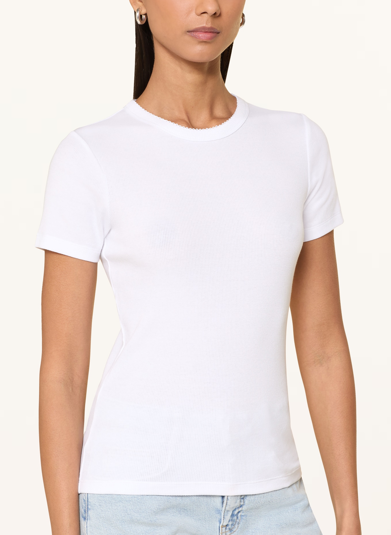 OPUS Koszulka SAMUNA SCALLOP: BIAŁY