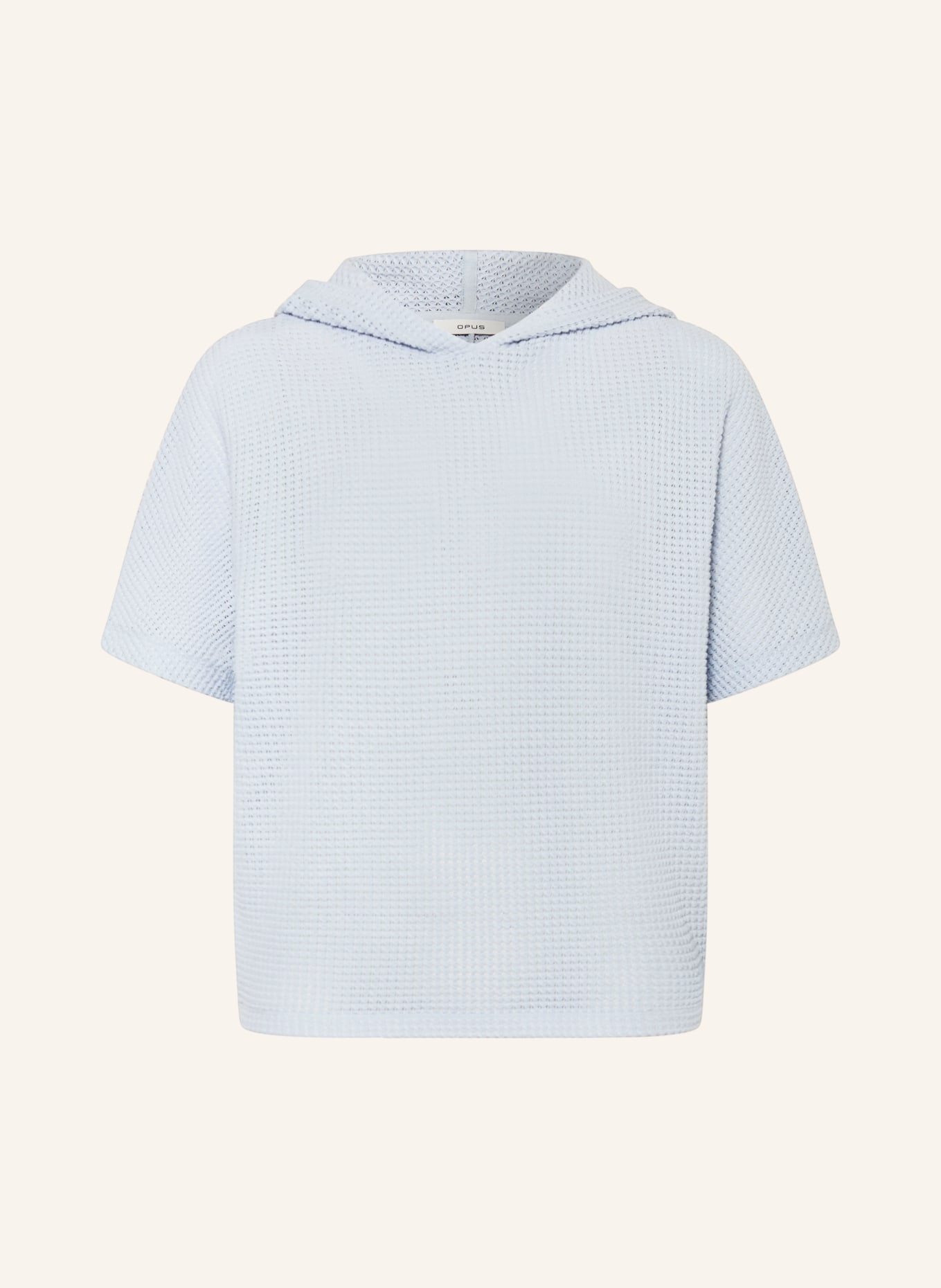 OPUS Knitted hoodie GIKARIA: LIGHT BLUE