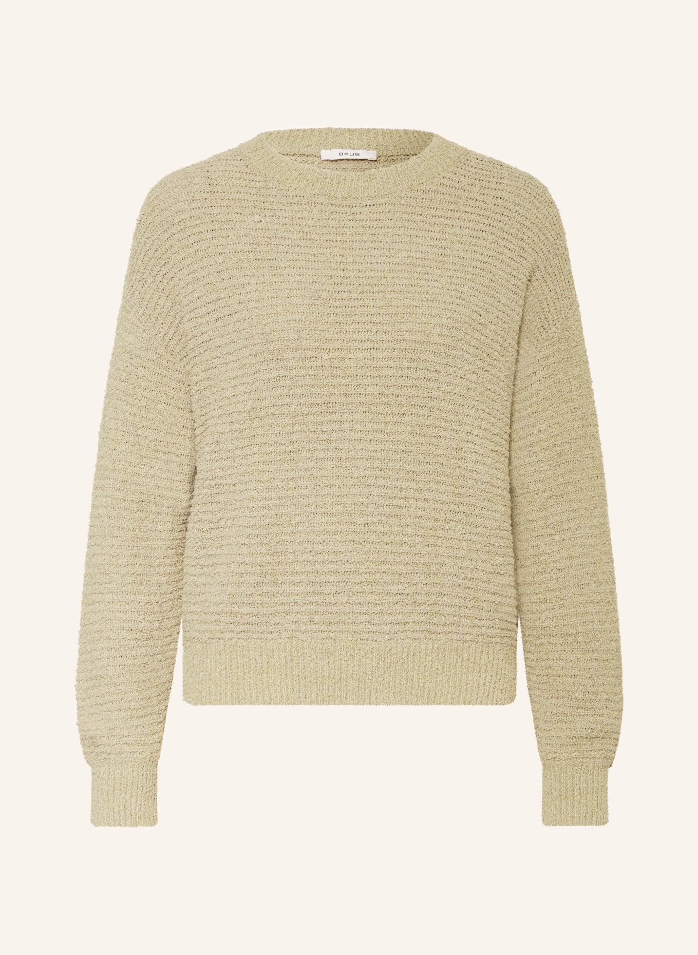OPUS Bouclé-Pullover PIPERI: HELLGRÜN