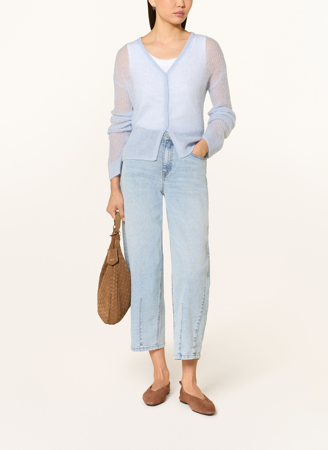 OPUS Strickjacke DORFU: HELLBLAU