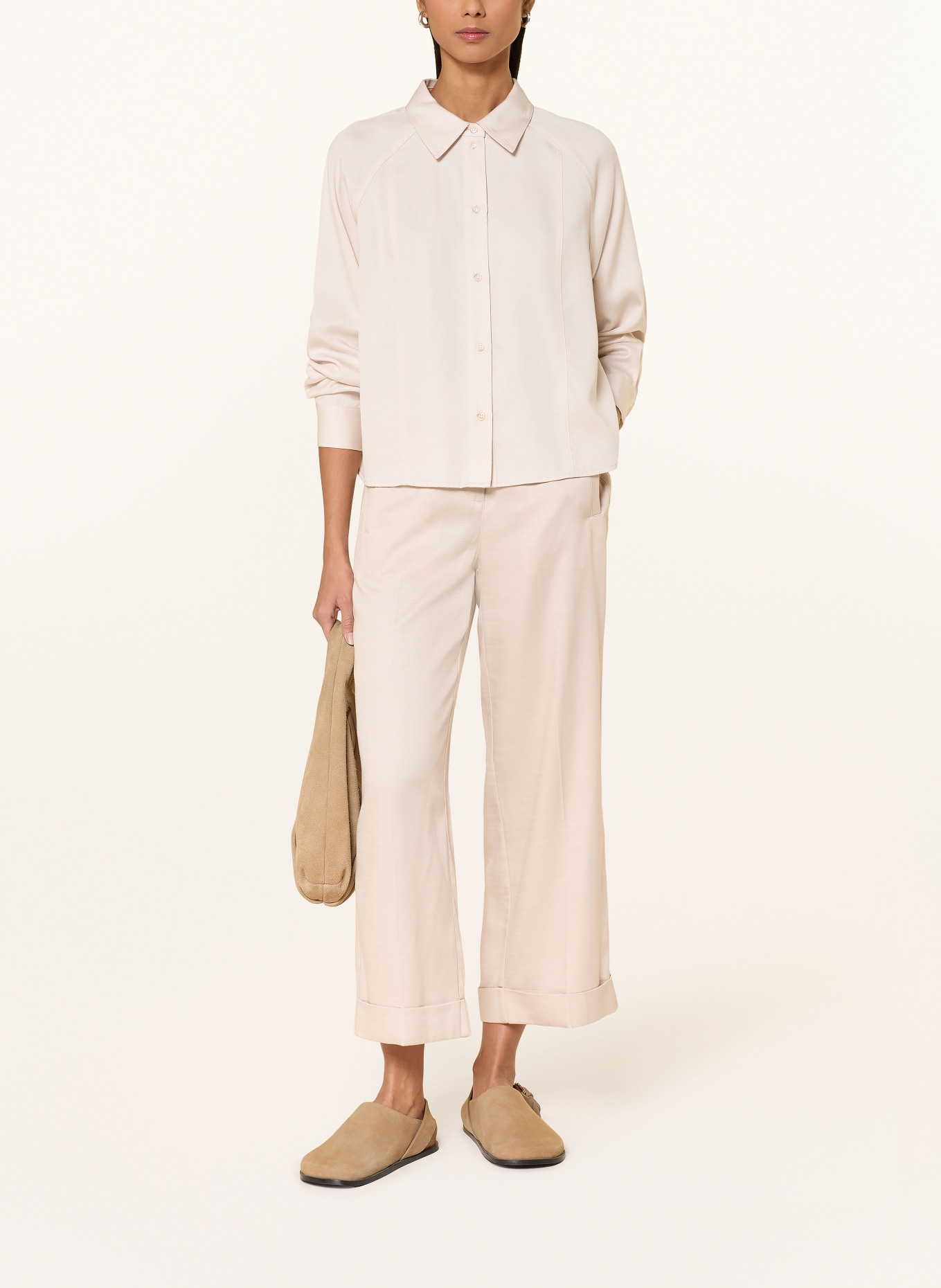 OPUS Bluzka koszulowa FAMRA: BEŻOWY