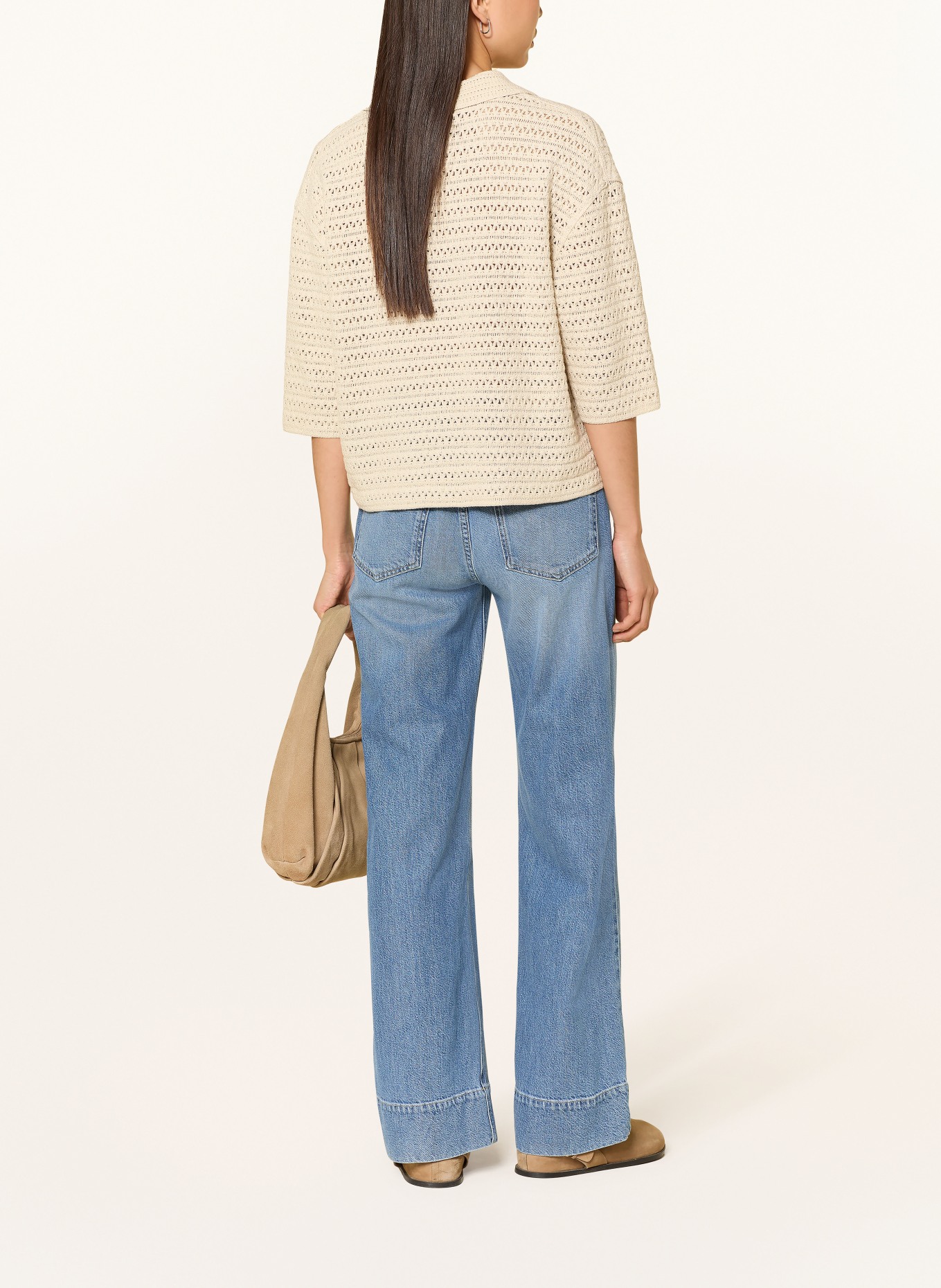 OPUS Sweter GARAKINO z rękawami 3/4: ECRU