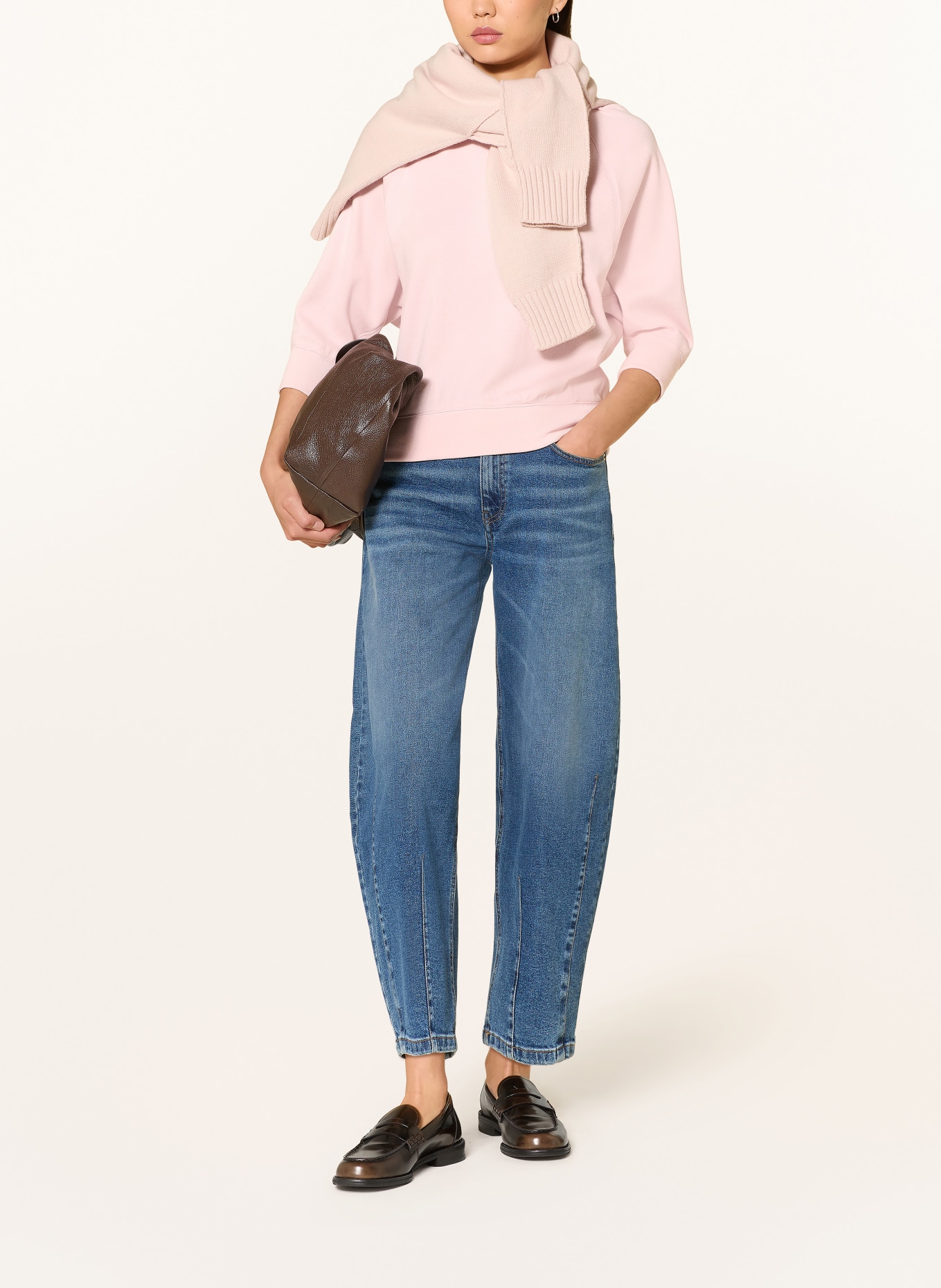 OPUS Sweatshirt GARKI mit 3/4-Arm: HELLROSA