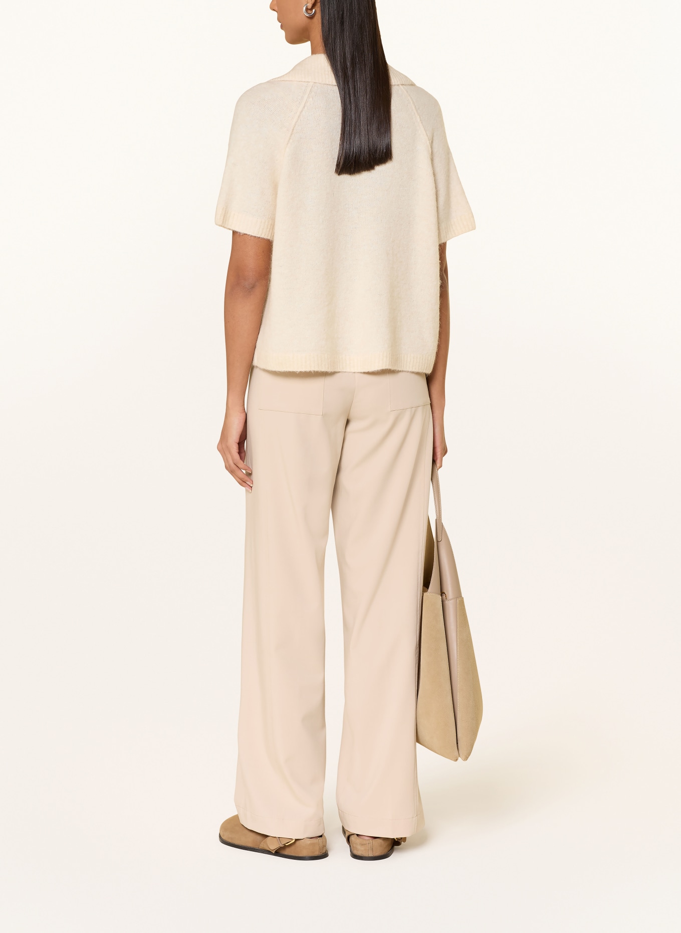 OPUS Spodnie MELANE BLOOM: BEŻOWY