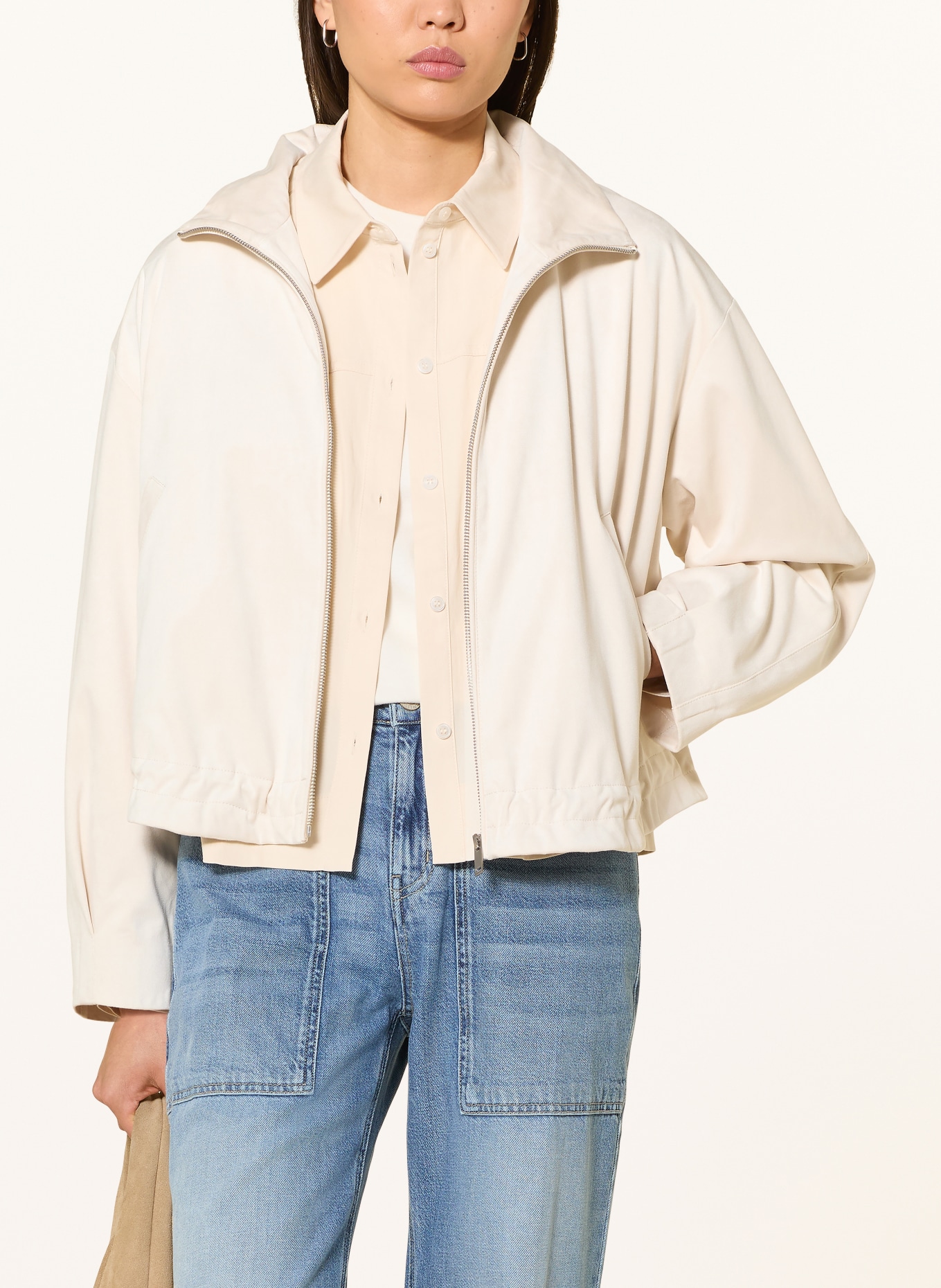 OPUS JELIA jacket in leather look: CREAM