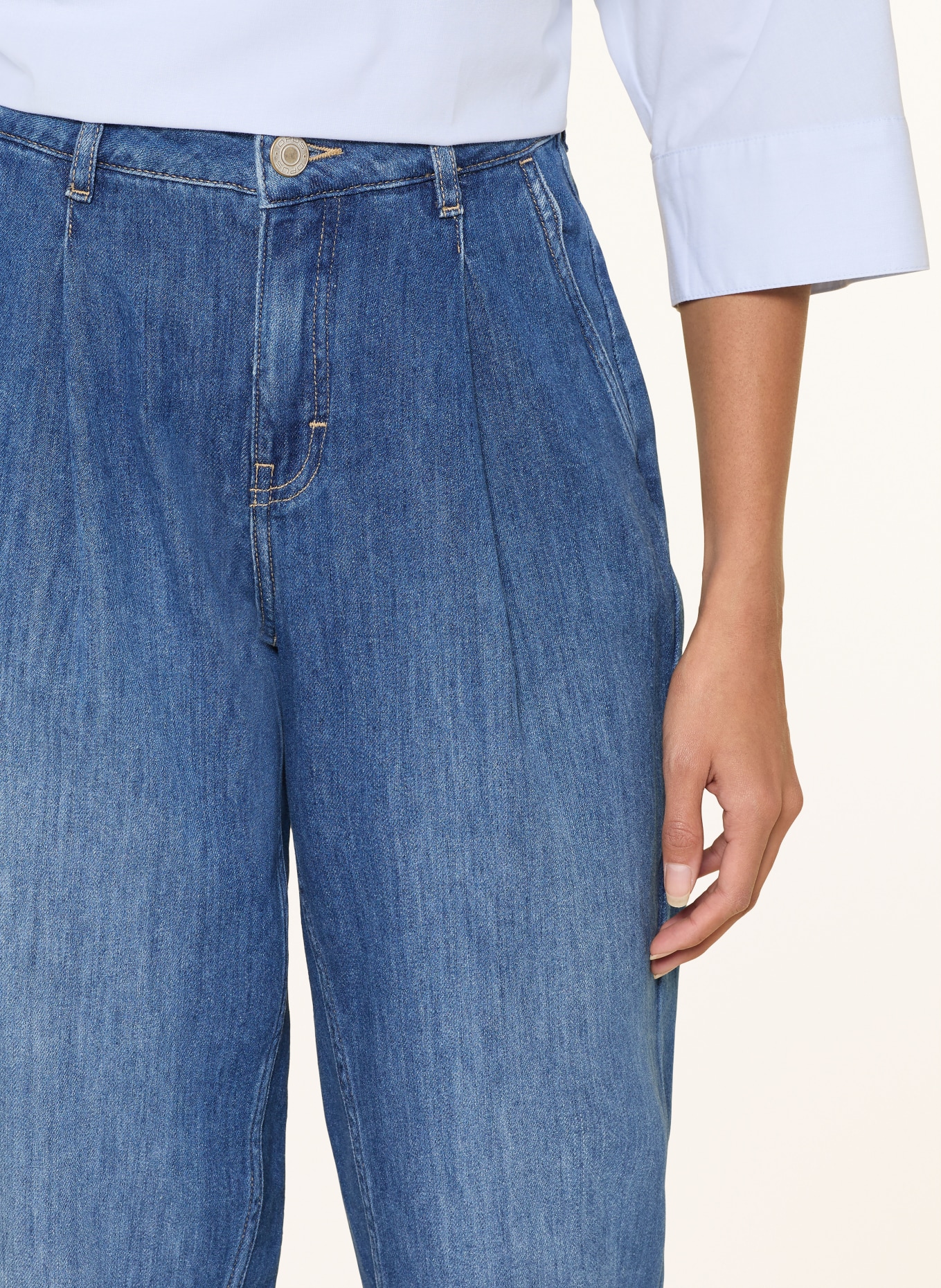 OPUS Dżinsy typu mom jeans LOLAH COMFY: 70345 mid slouchy blue