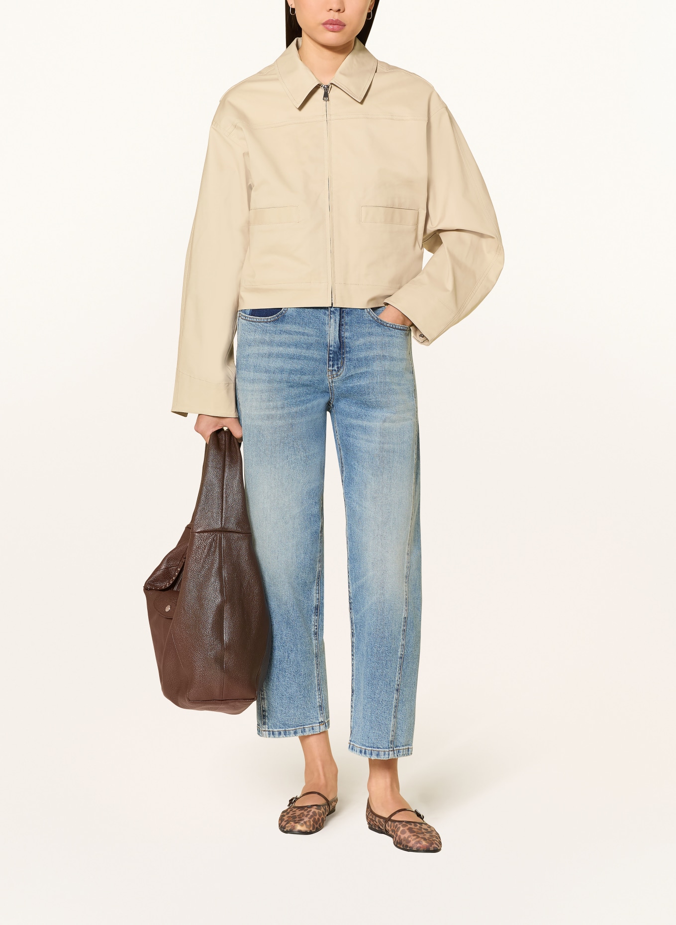 OPUS Kastenjacke HERAKLA: BEIGE