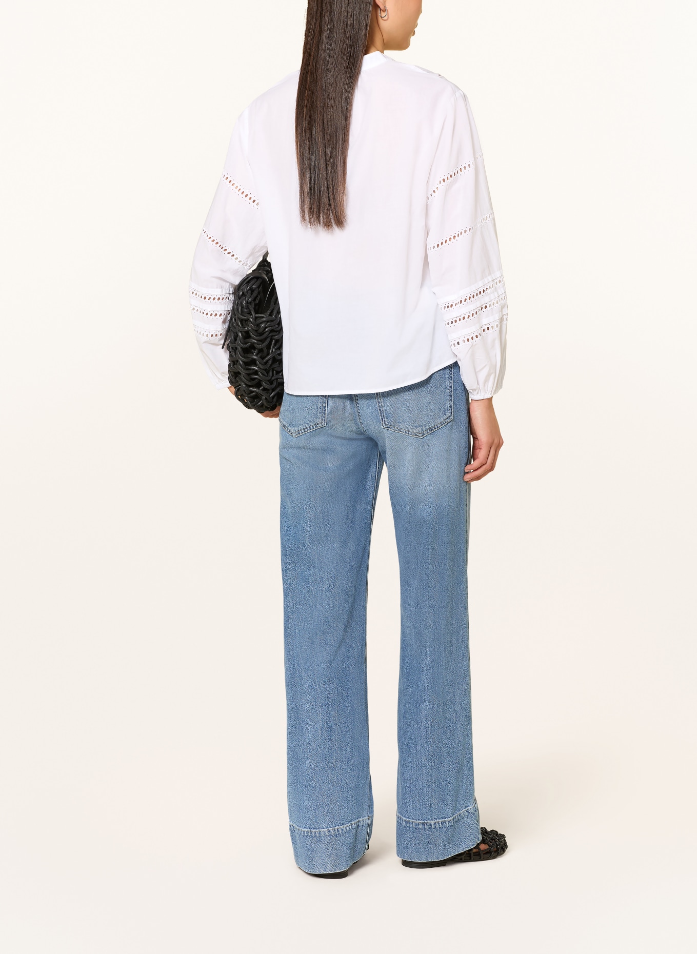 OPUS Blusenshirt FILANDRA mit Lochspitze: WEISS