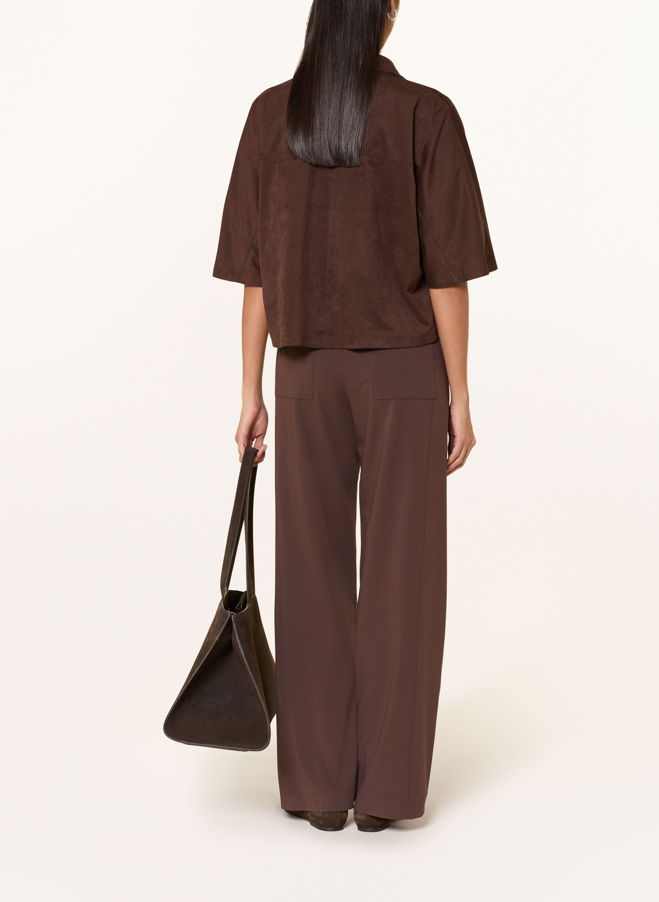 OPUS Hemdbluse FERMES in Lederoptik: DUNKELBRAUN