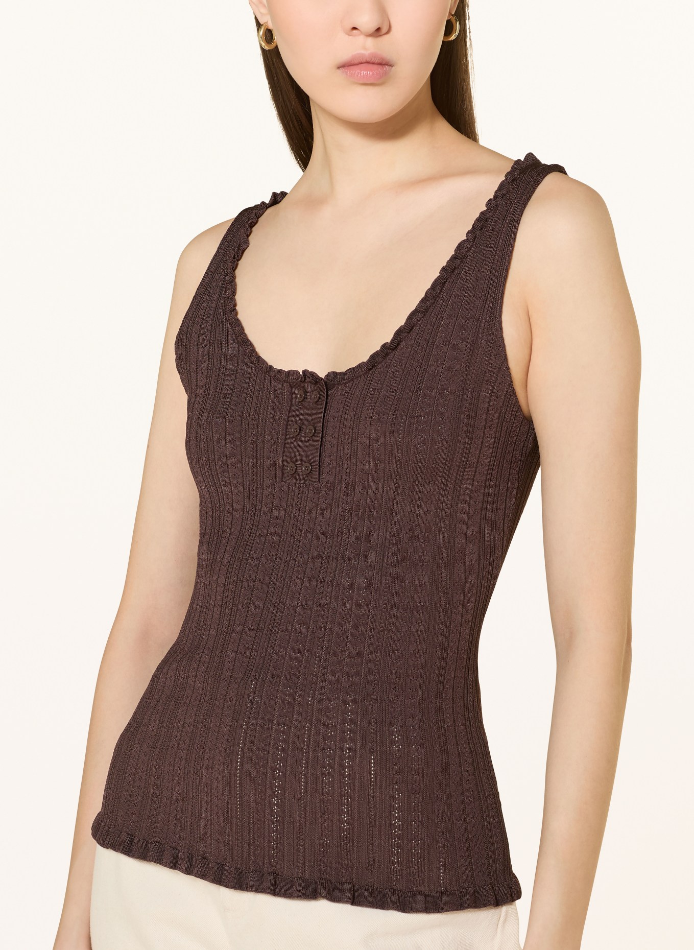 CLAUDIE PIERLOT Stricktop: DUNKELBRAUN