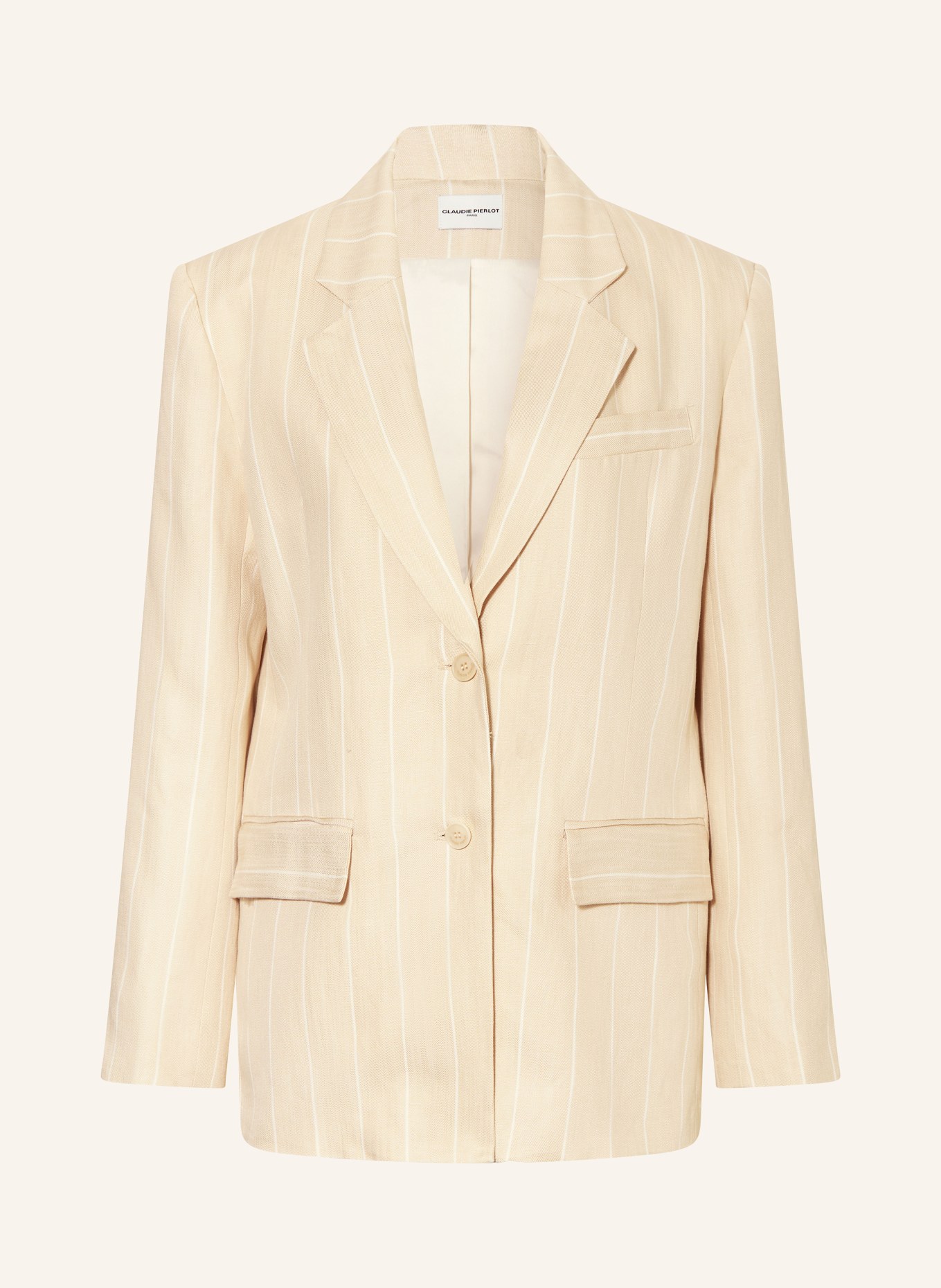 CLAUDIE PIERLOT Blazer mit Leinen: BEIGE / CREME
