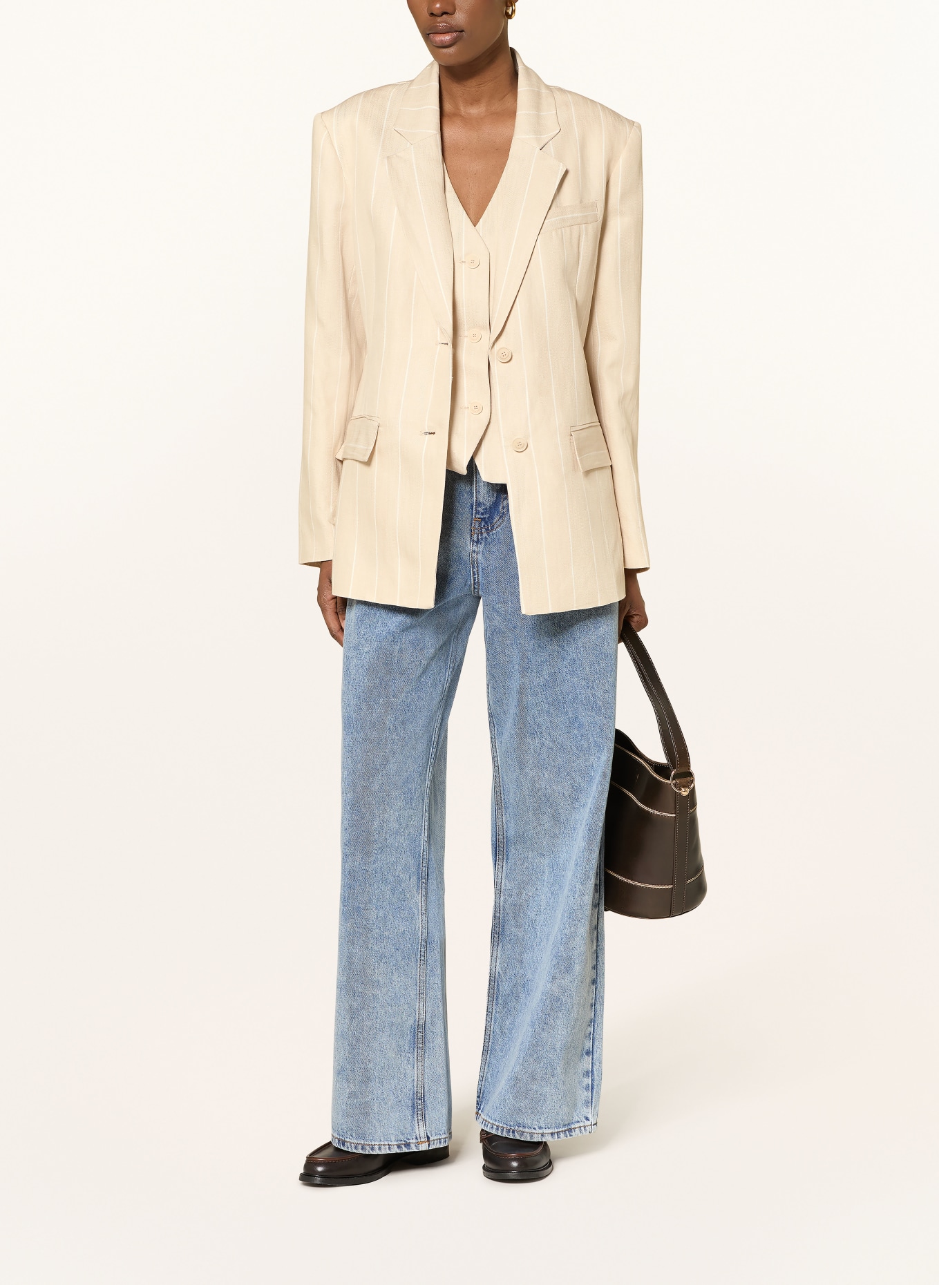 CLAUDIE PIERLOT Blazer mit Leinen: BEIGE / CREME