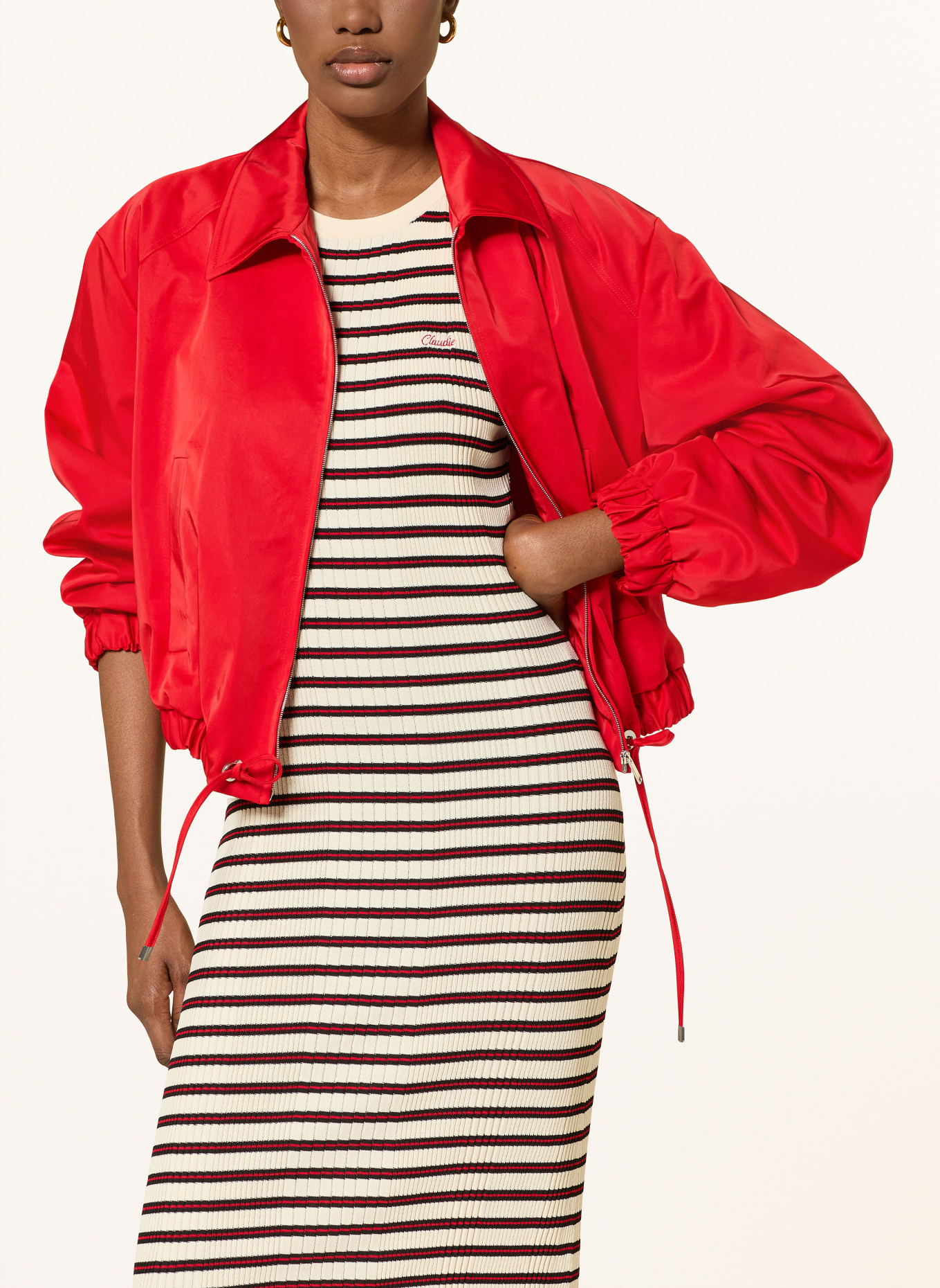 CLAUDIE PIERLOT Sukienka MIAZAKI: CZERWONY / ECRU / CZARNY