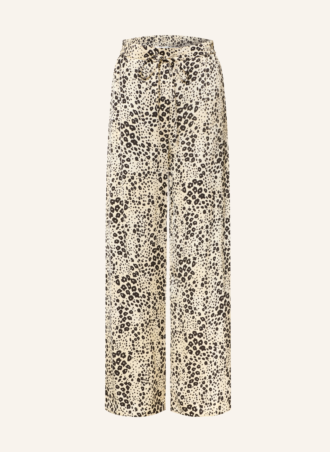 CLAUDIE PIERLOT Spodnie Marlene z satyny: KREMOWY / CZARNY