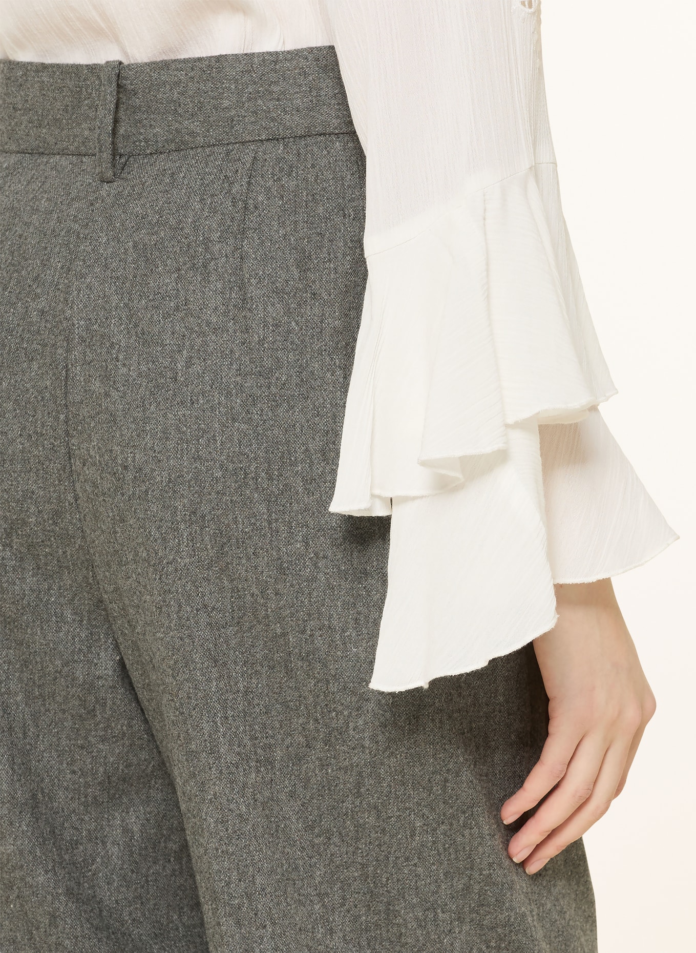 ba&sh Kalhoty Marlene WANI z flanelu: ŠEDÁ