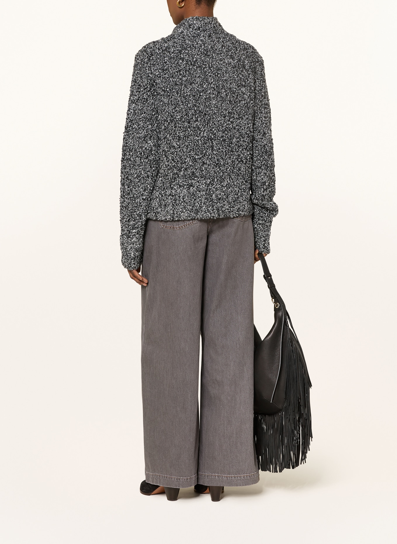 ba&sh Wide Leg Jeans YUSC: BLACK BLACKSTONE