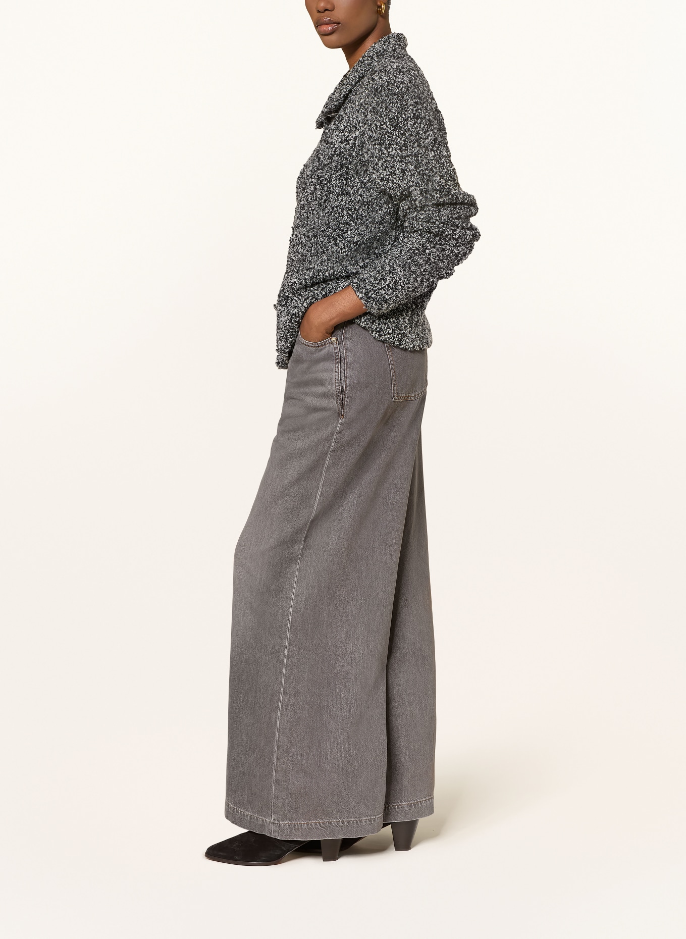 ba&sh Wide Leg Jeans YUSC: BLACK BLACKSTONE