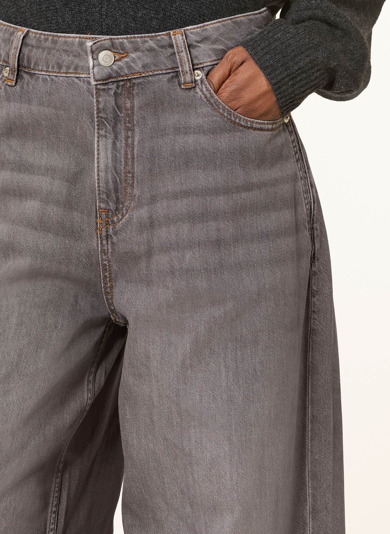 ba&sh Wide Leg Jeans YUSC: BLACK BLACKSTONE