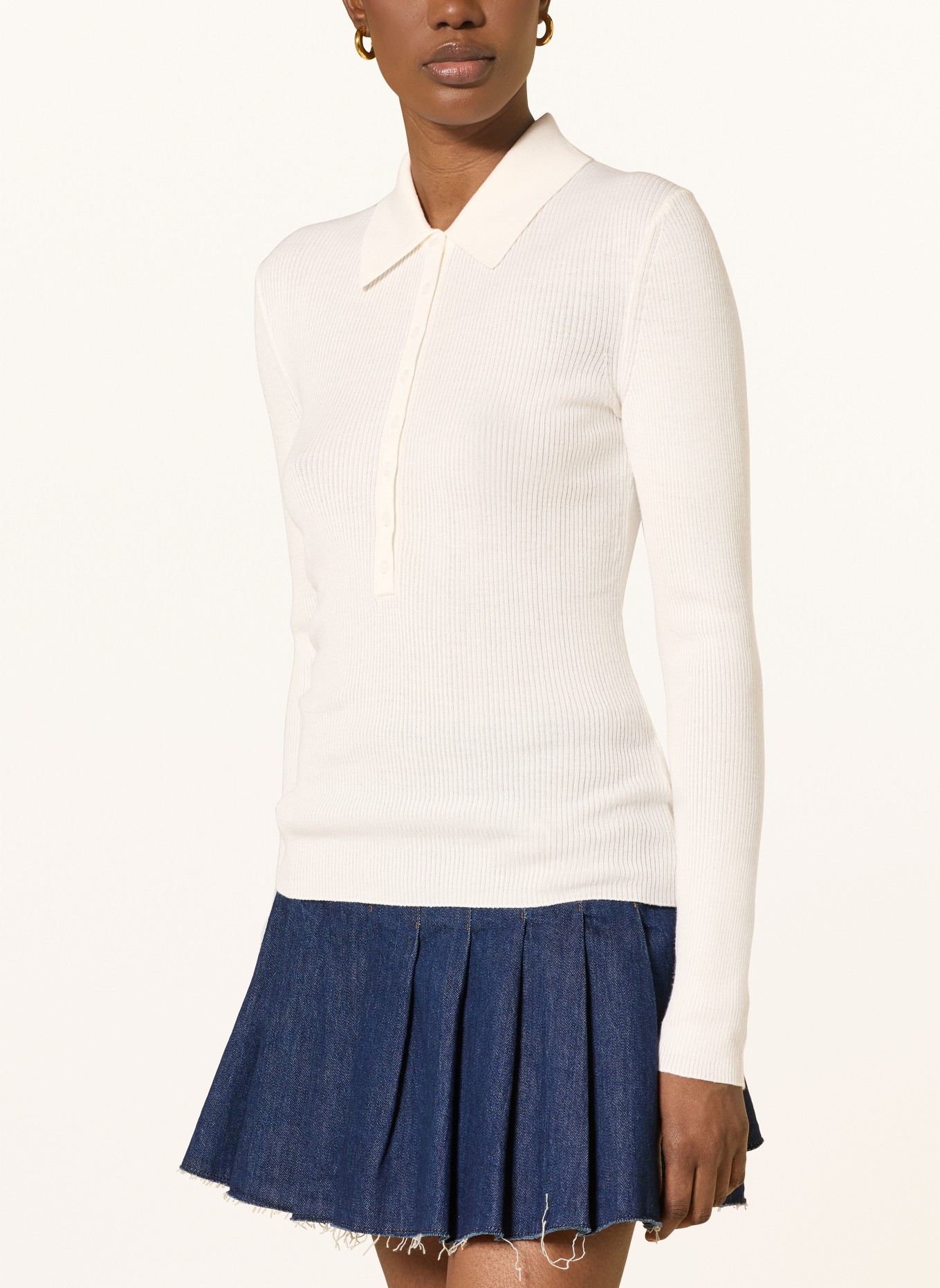 maje Dzianinowa koszulka polo: BIAŁY