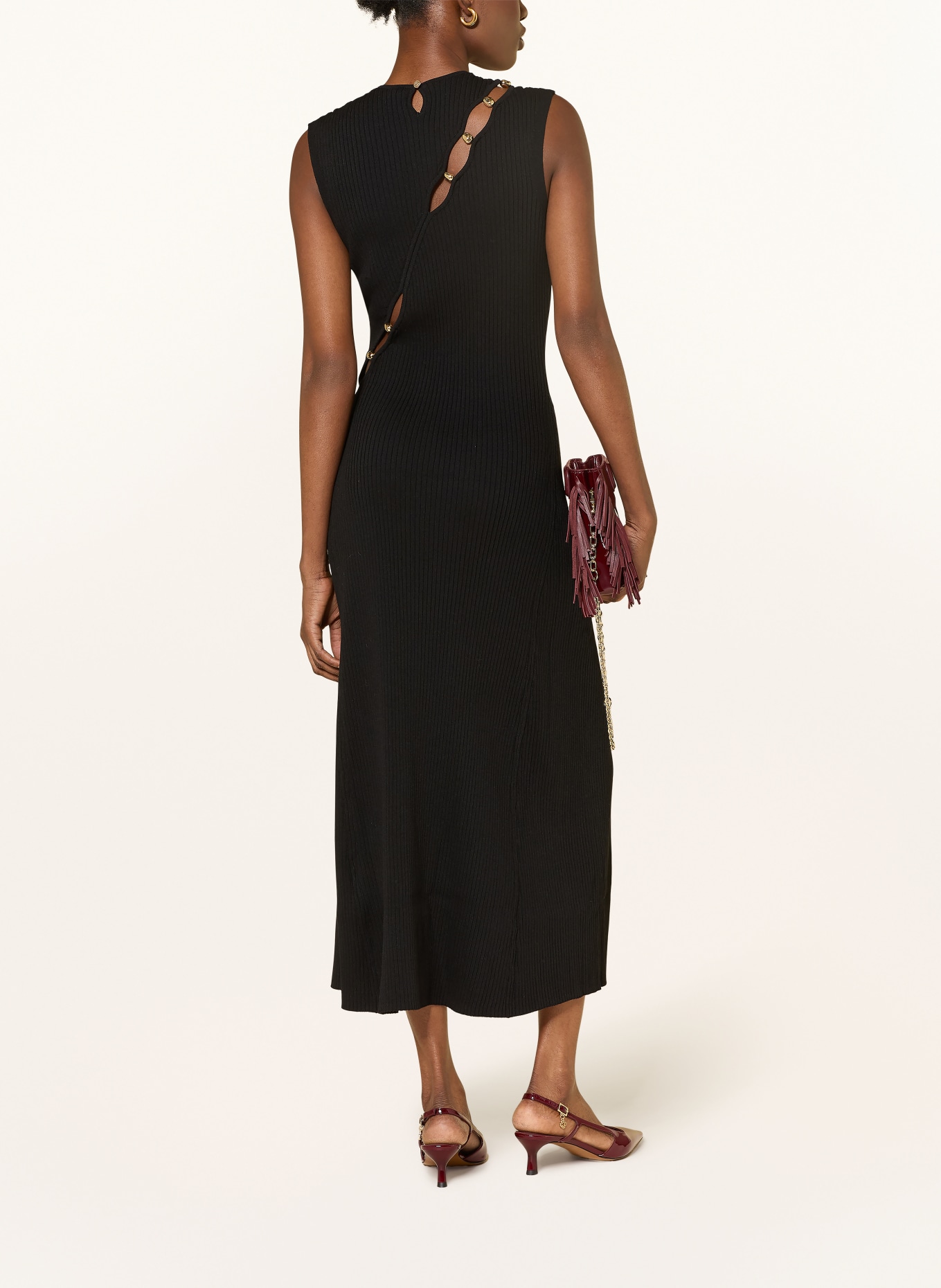 maje Sukienka z dzianiny z wycięciami: CZARNY / ZŁOTY