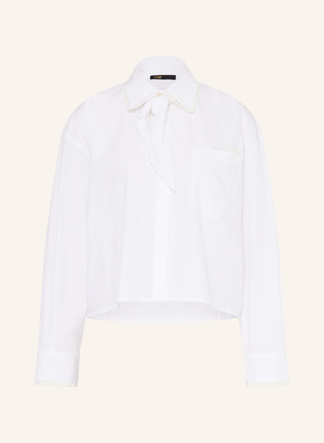 maje bluzka z kołnierzykiem: BIAŁY