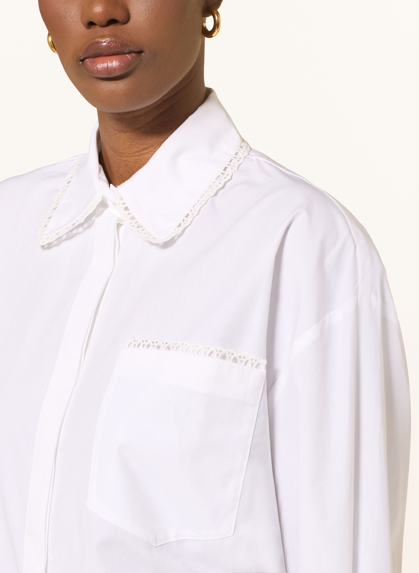 maje bluzka z kołnierzykiem: BIAŁY