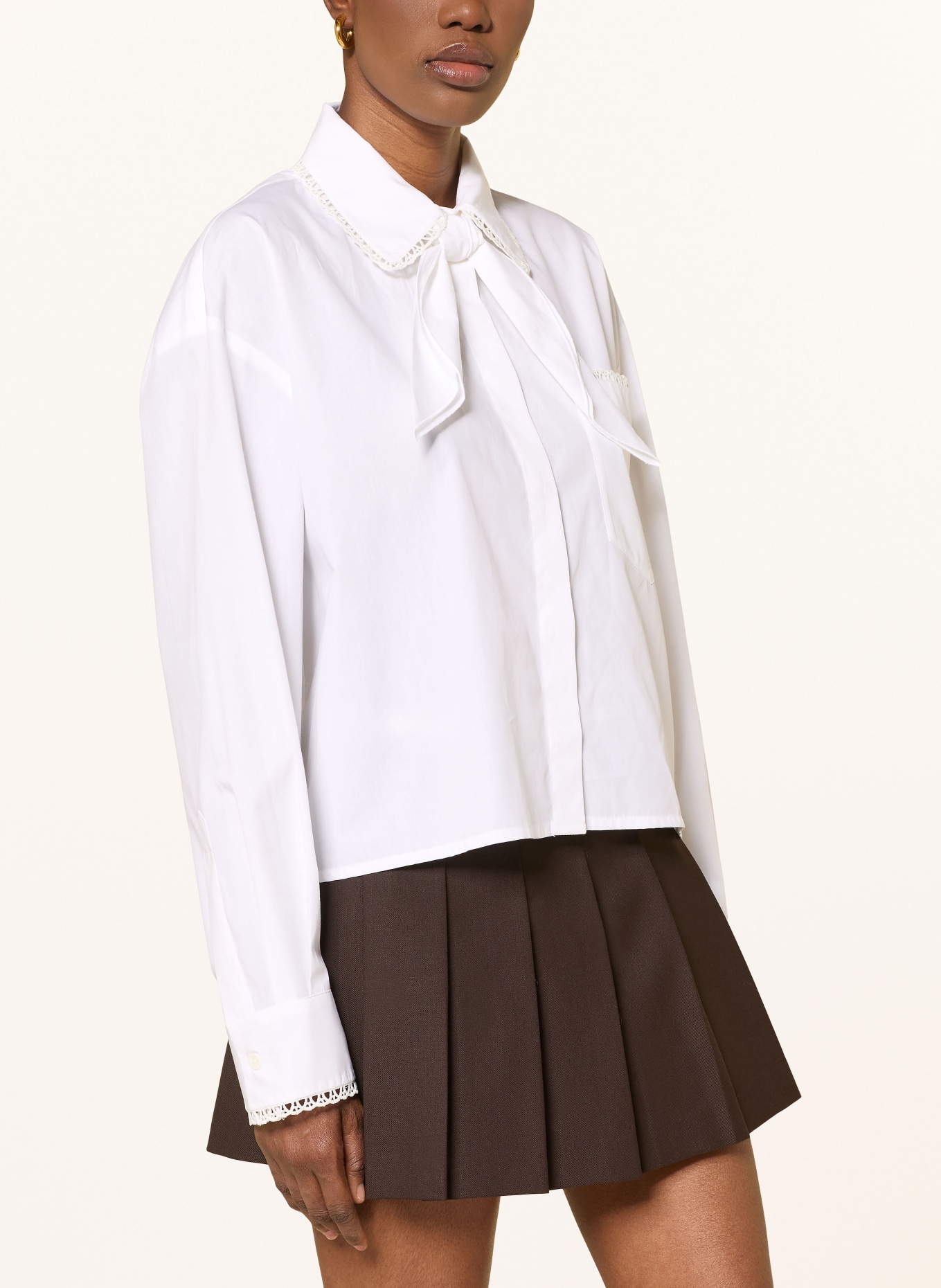 maje bluzka z kołnierzykiem: BIAŁY