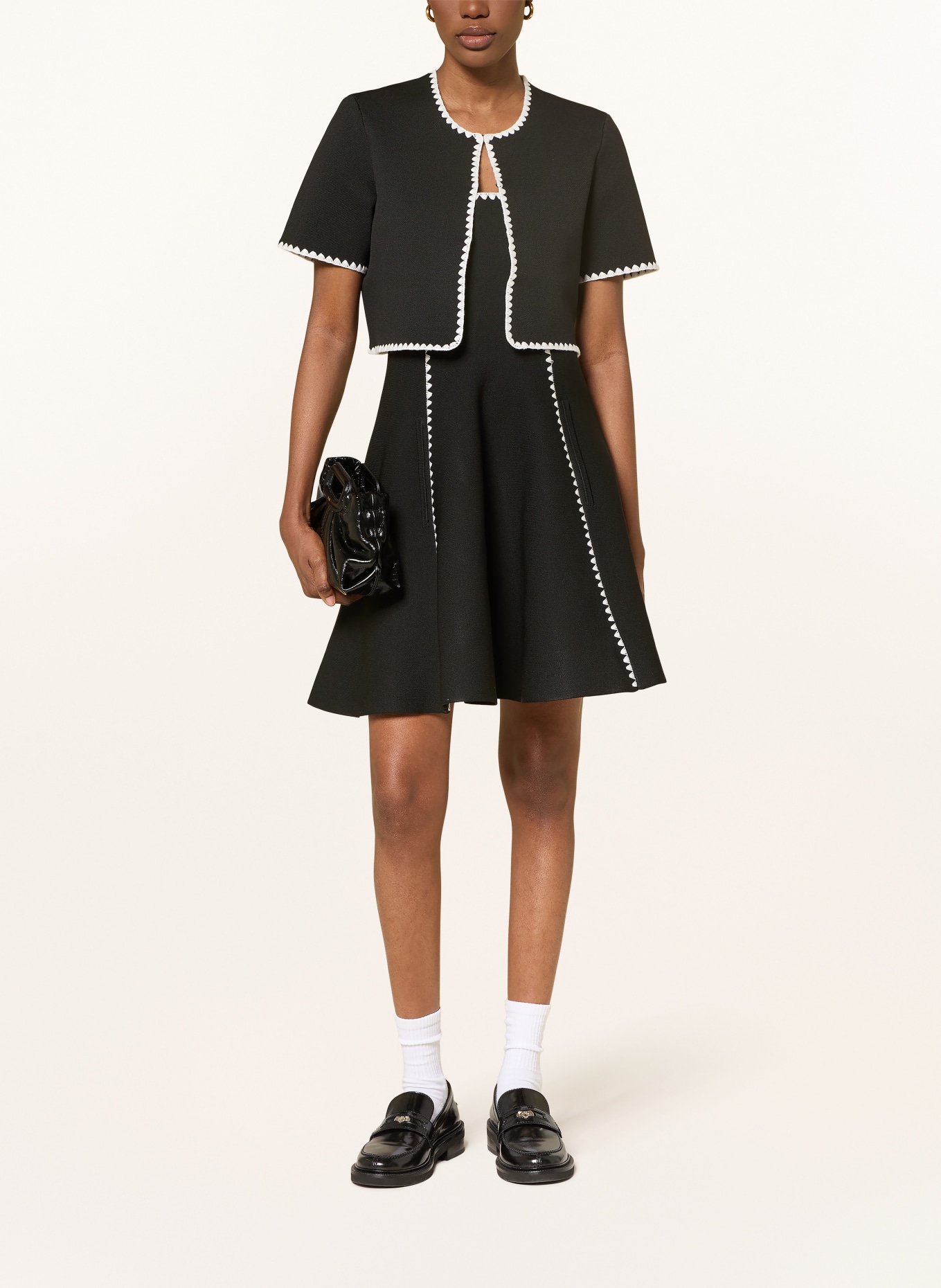 maje kardigan: CZARNY / BIAŁY