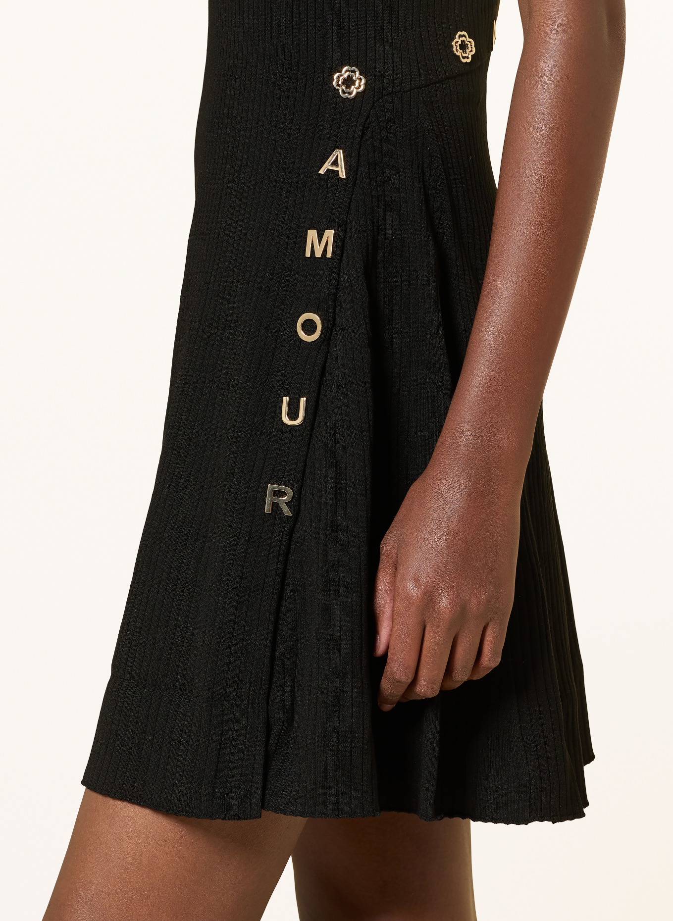 maje sukienka z dzianiny: CZARNY / ZŁOTY