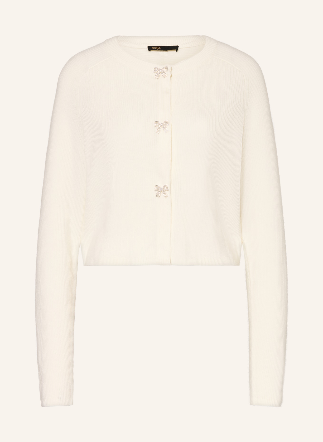 maje Sweter z kamieniami ozdobnymi: ECRU