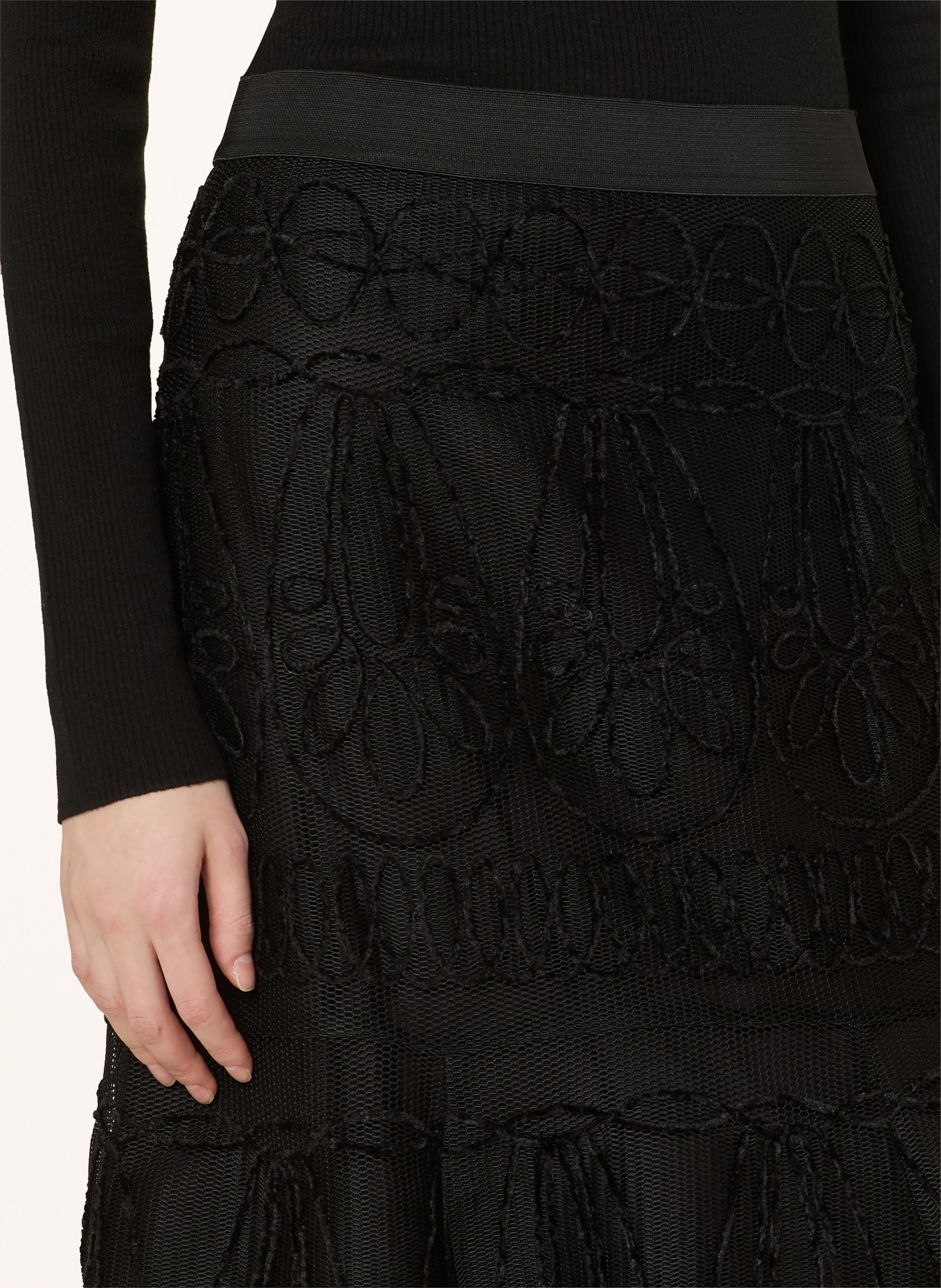 maje Mesh-Rock: SCHWARZ