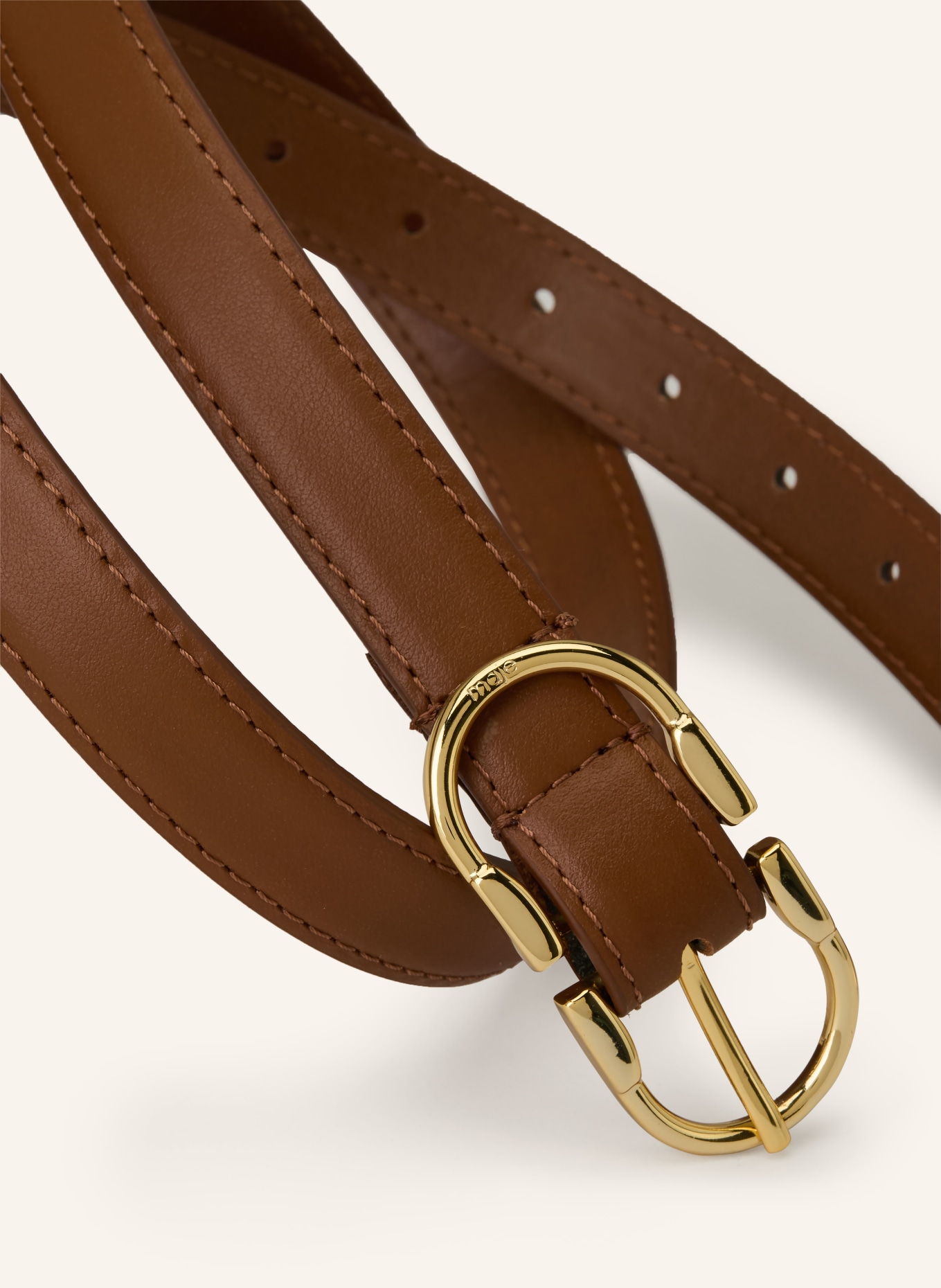 maje Ledergürtel: BRAUN / GOLD