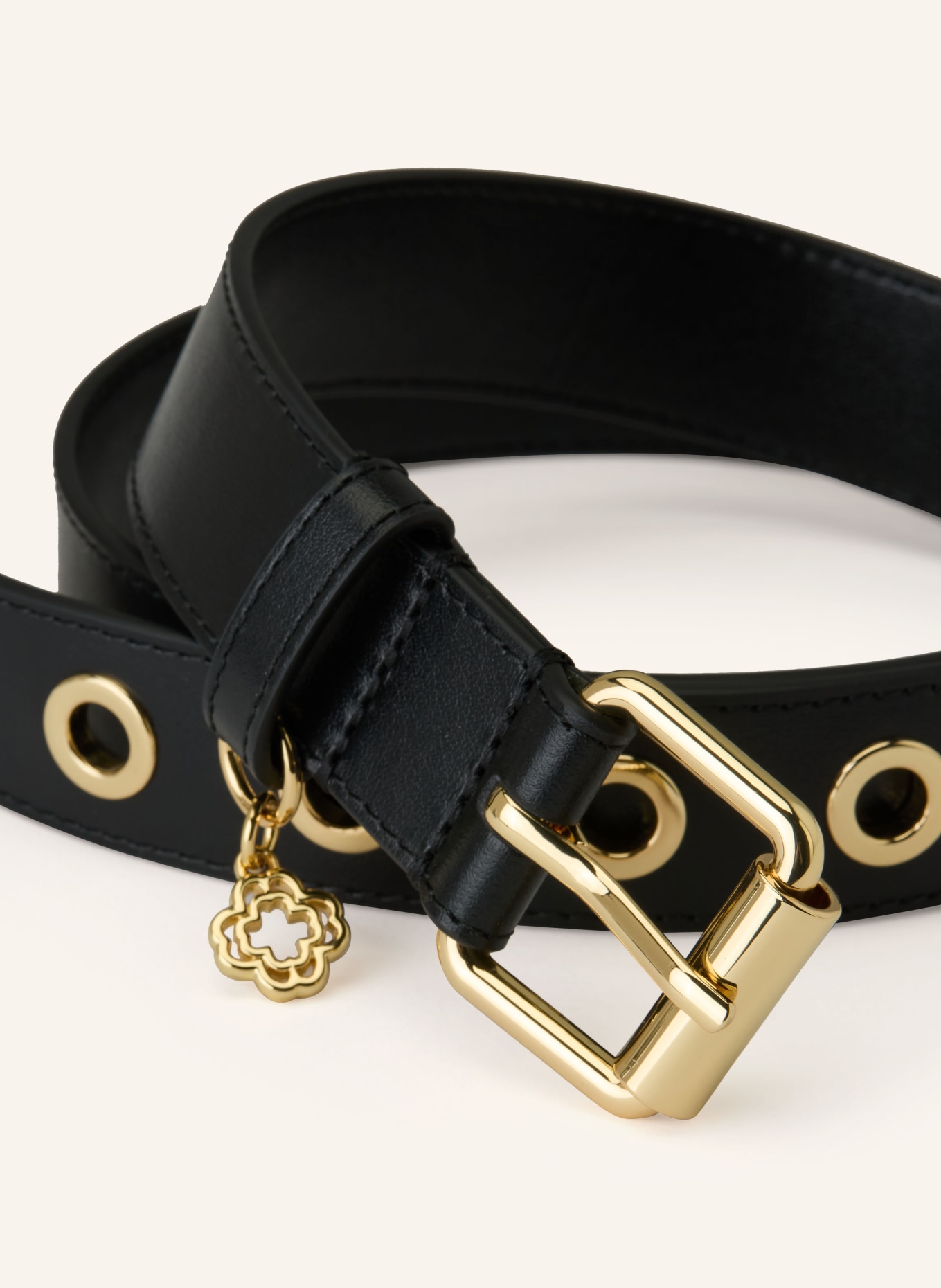 maje skórzany pasek: CZARNY / ZŁOTY