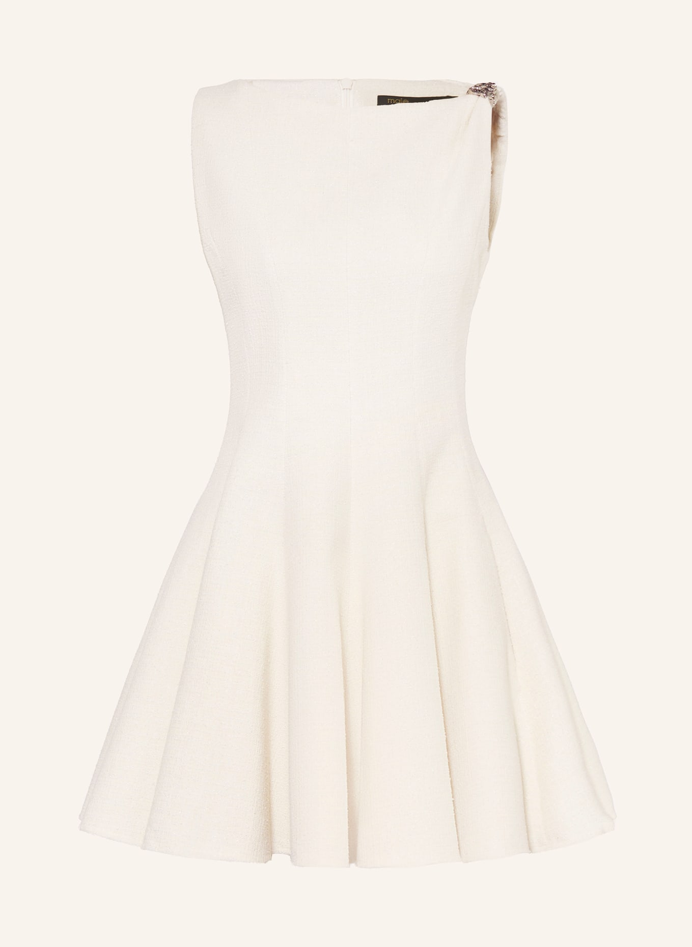 maje Tweed-Kleid mit Glitzergarn: ECRU