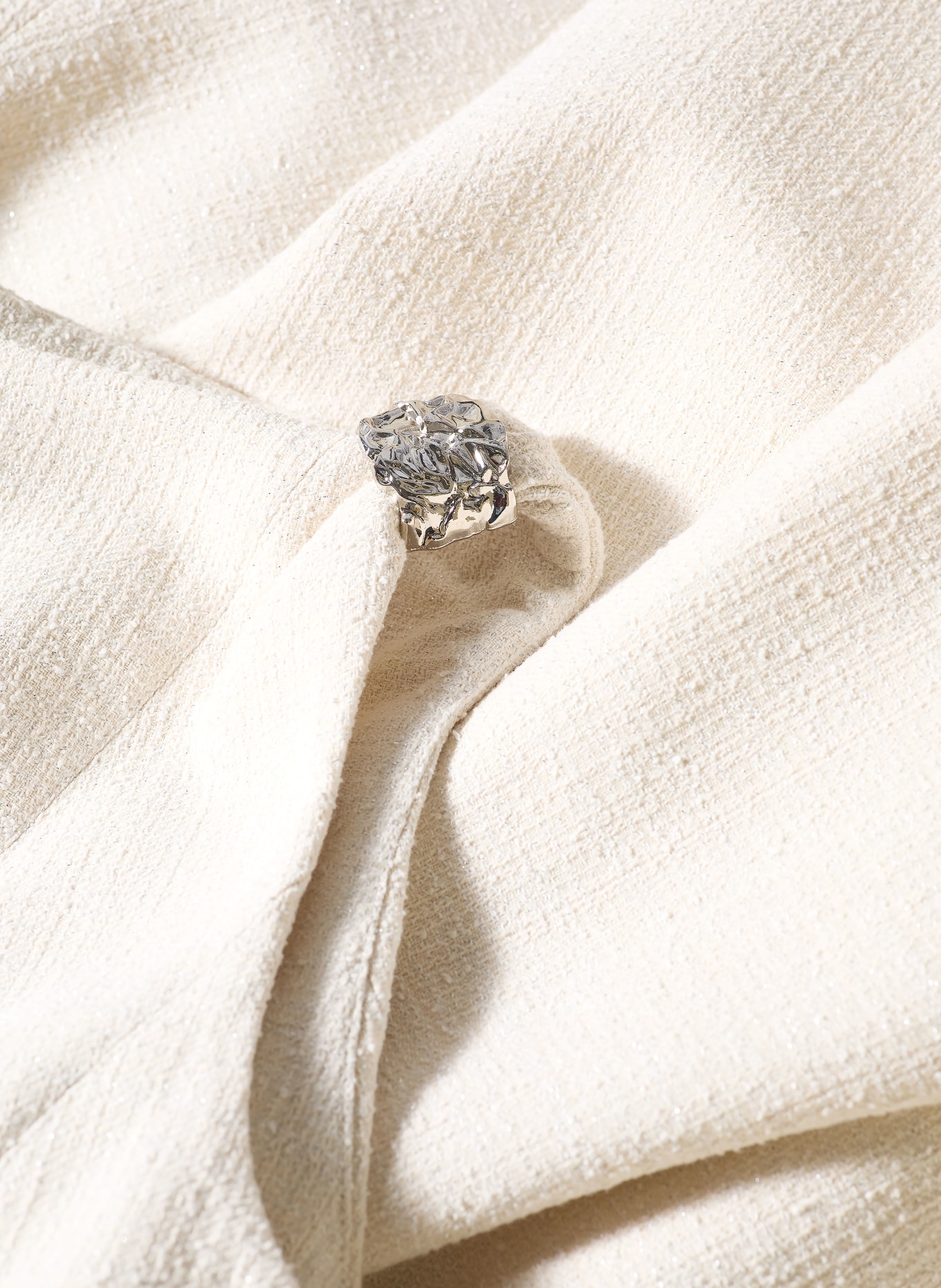 maje Tweed-Kleid mit Glitzergarn: ECRU